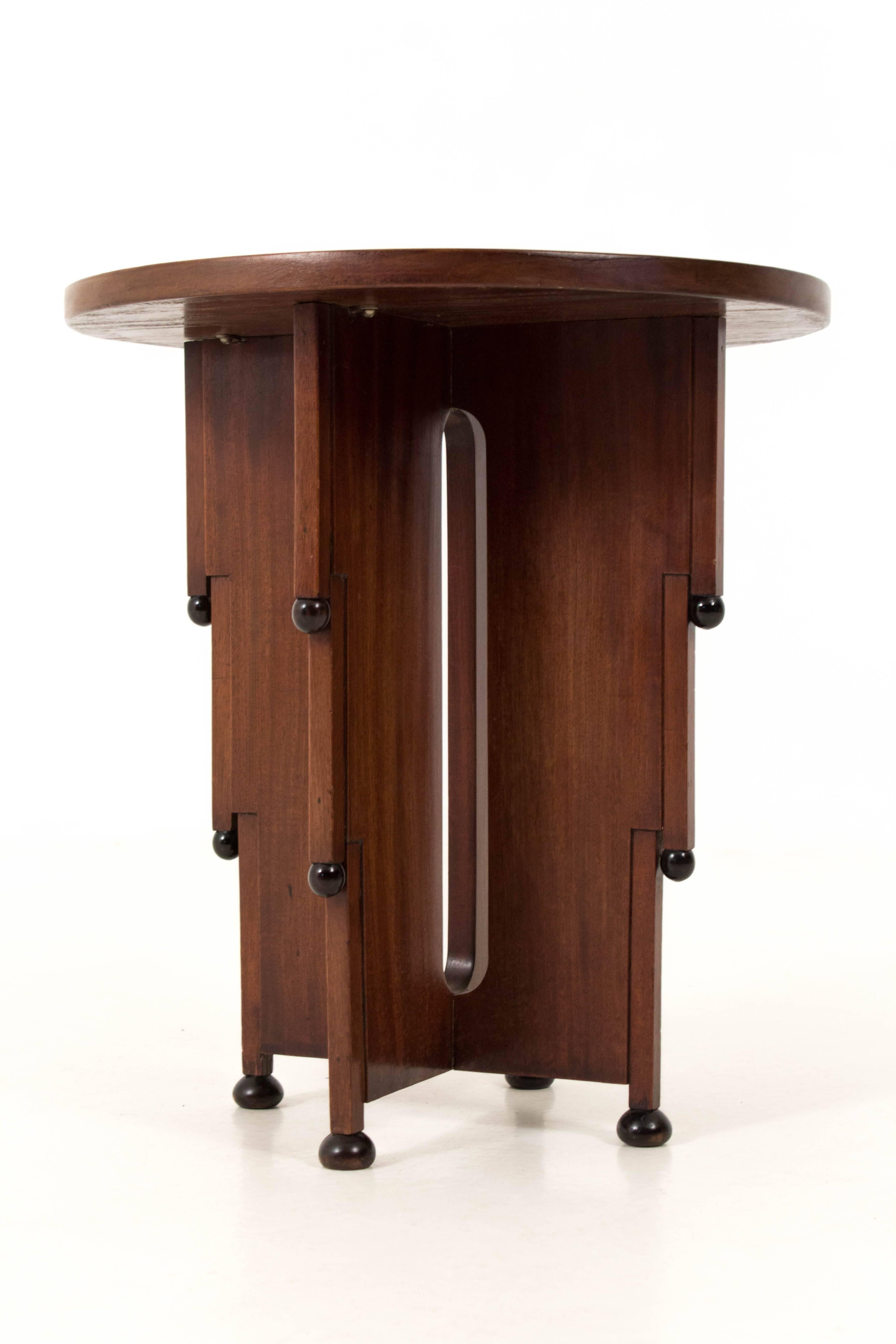 Early 20th Century Stunning Art Deco Amsterdam School Occasional Table, 1920s