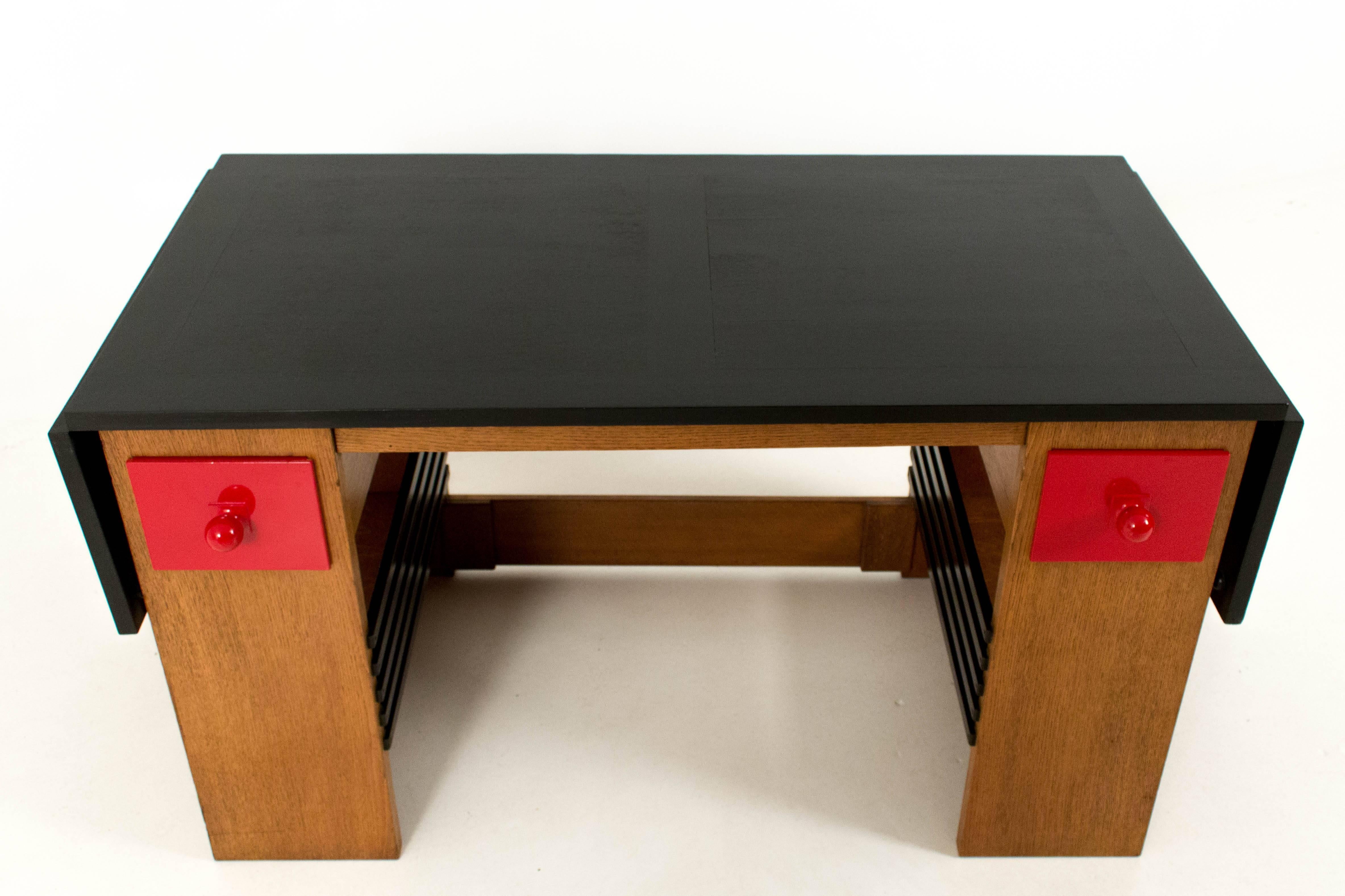 Lacquered Important and Rare Art Deco Haagse School Desk and Armchair by Henk Wouda