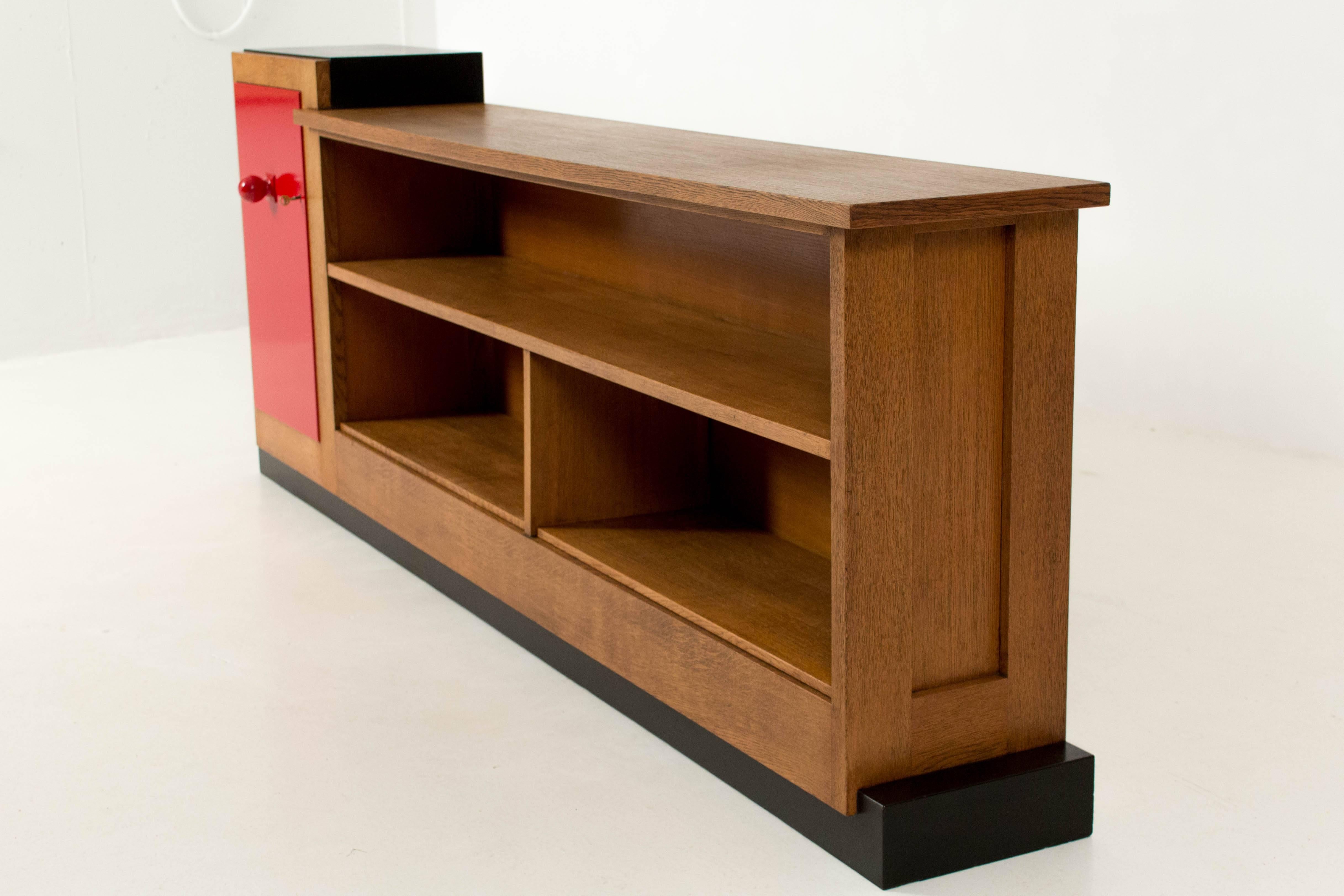 Oak Important and Rare Art Deco Haagse School Sideboard by Henk Wouda for Pander