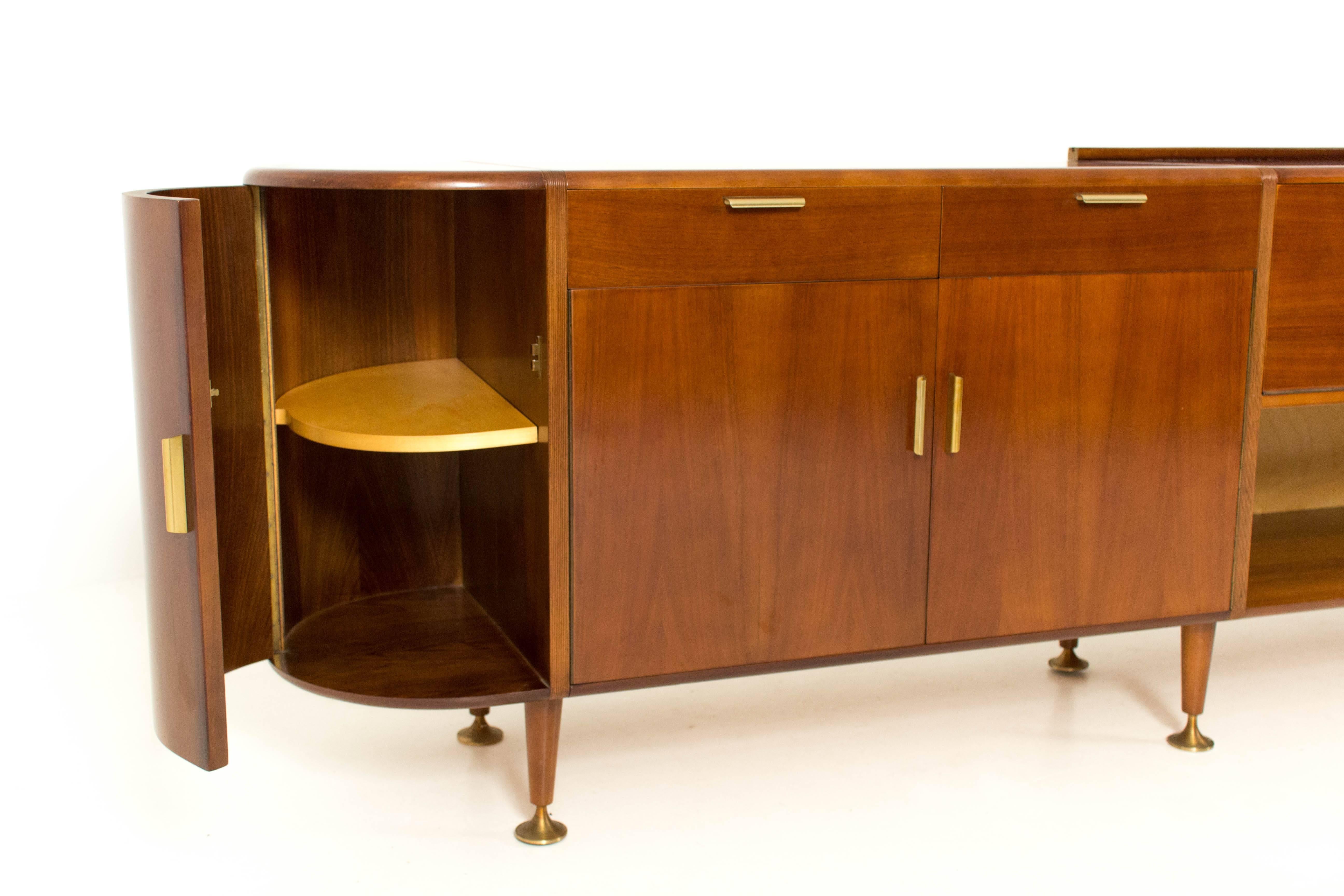 Brass Extra Large Mid-Century Modern Sideboard by A.A.Patijn for Poly-Z, 1960s
