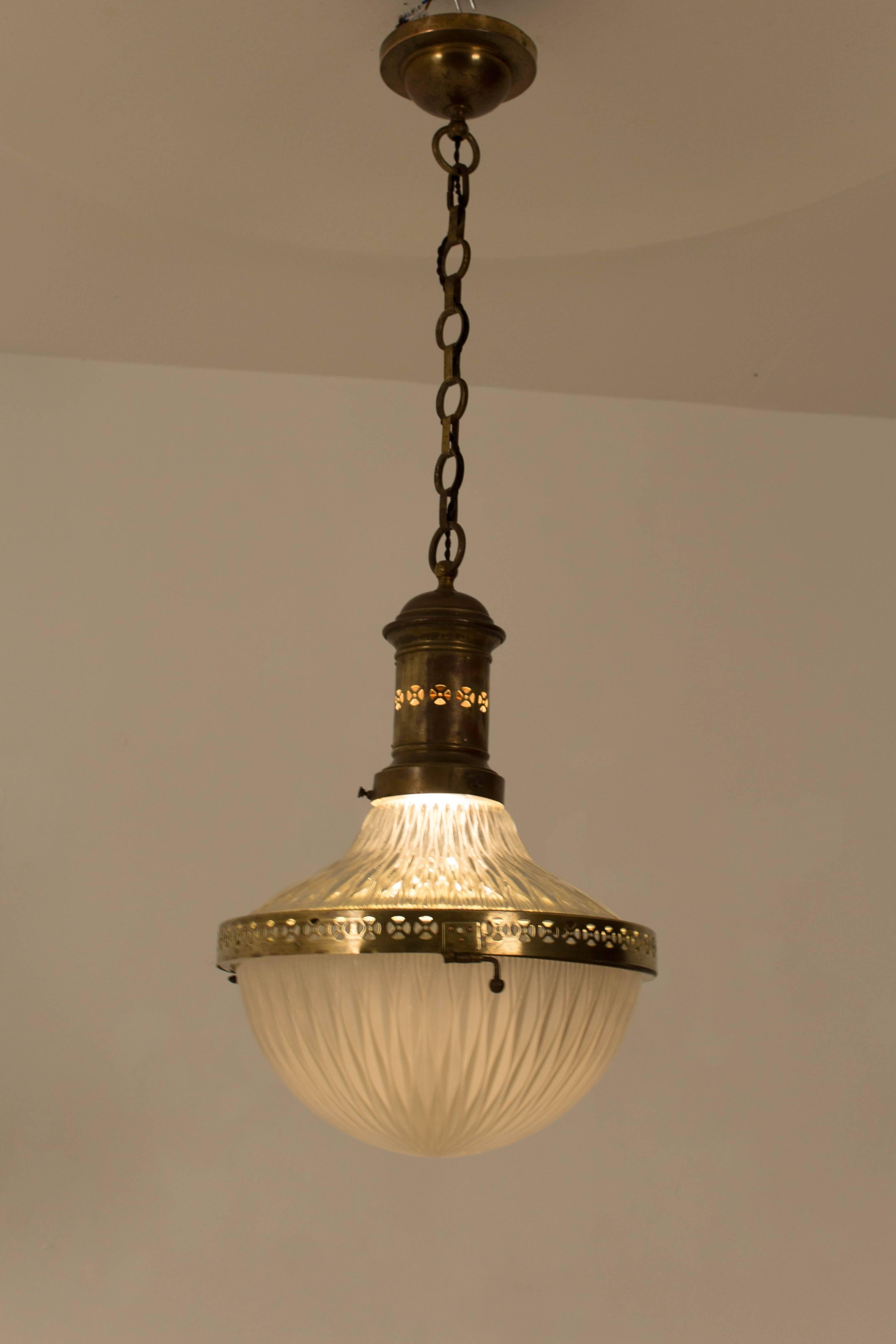 Brass Stunning French Art Deco Hall Lamp, 1930s