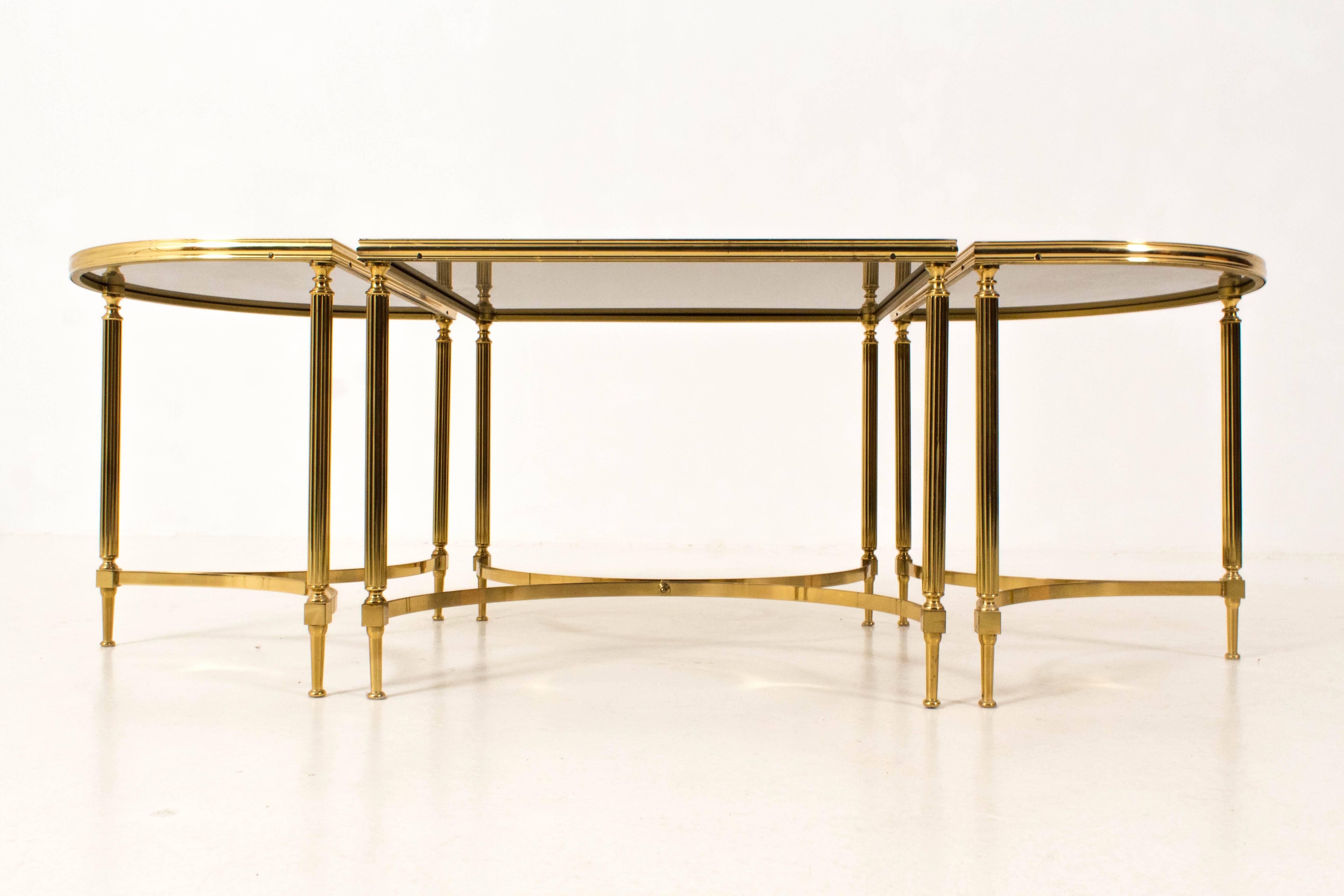 French Stunning Hollywood Regency Maison Jansen Three-Piece Cocktail Table