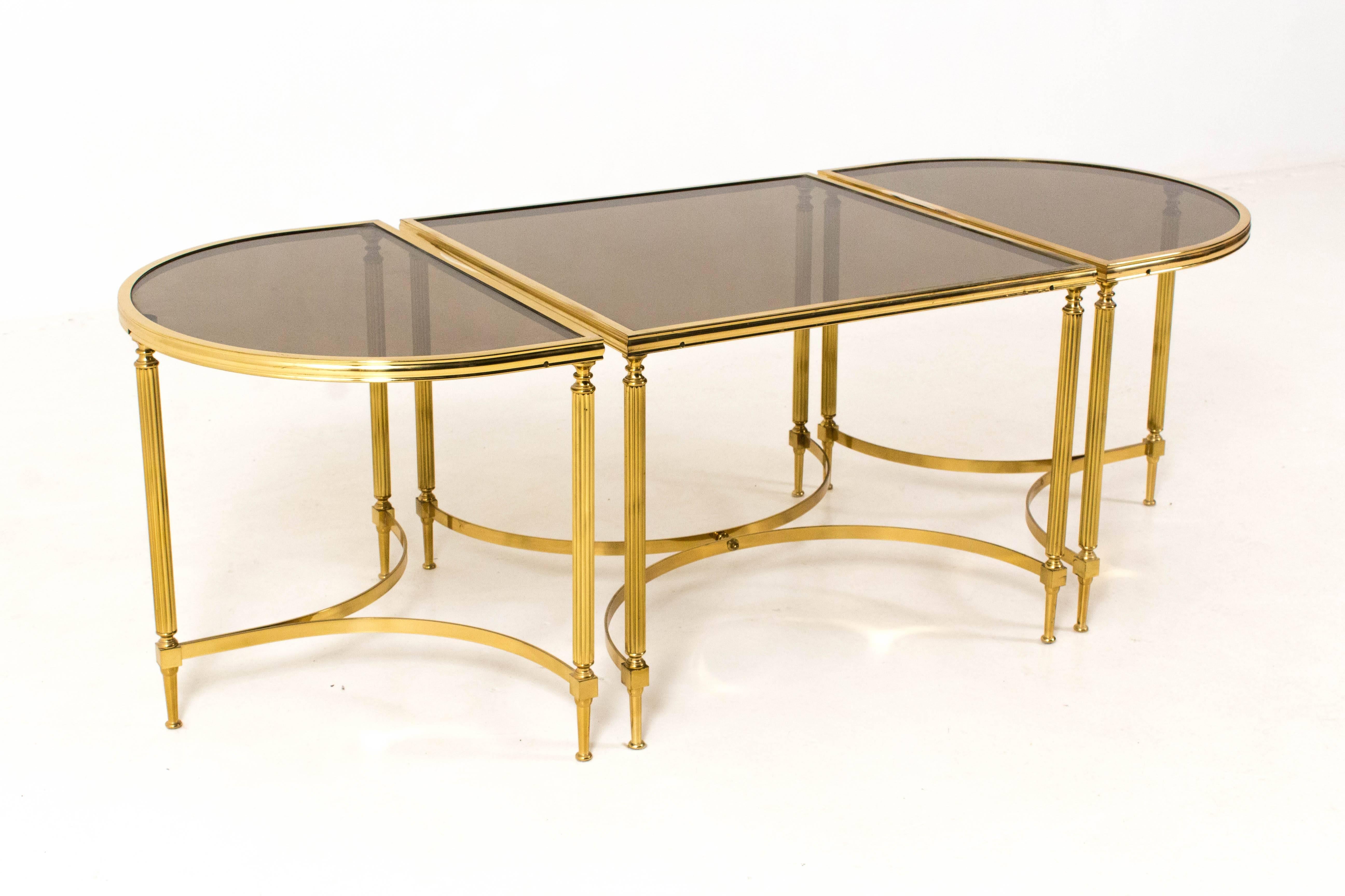 Stunning Hollywood Regency Maison Jansen Three-Piece Cocktail Table In Good Condition In Amsterdam, NL