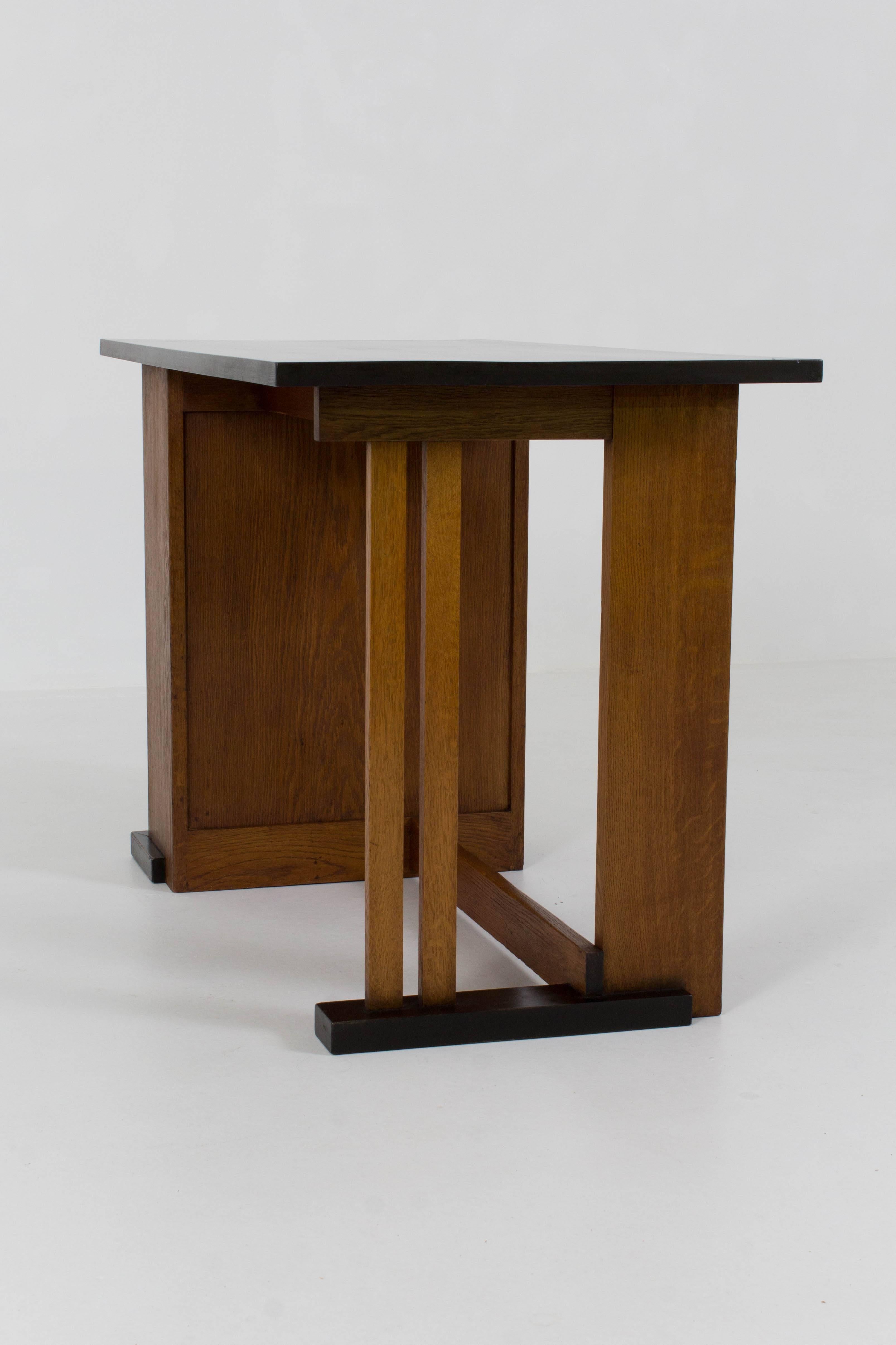 Dutch Important and Rare Art Deco Haagse School Desk by Cor Alons for L.O.V.