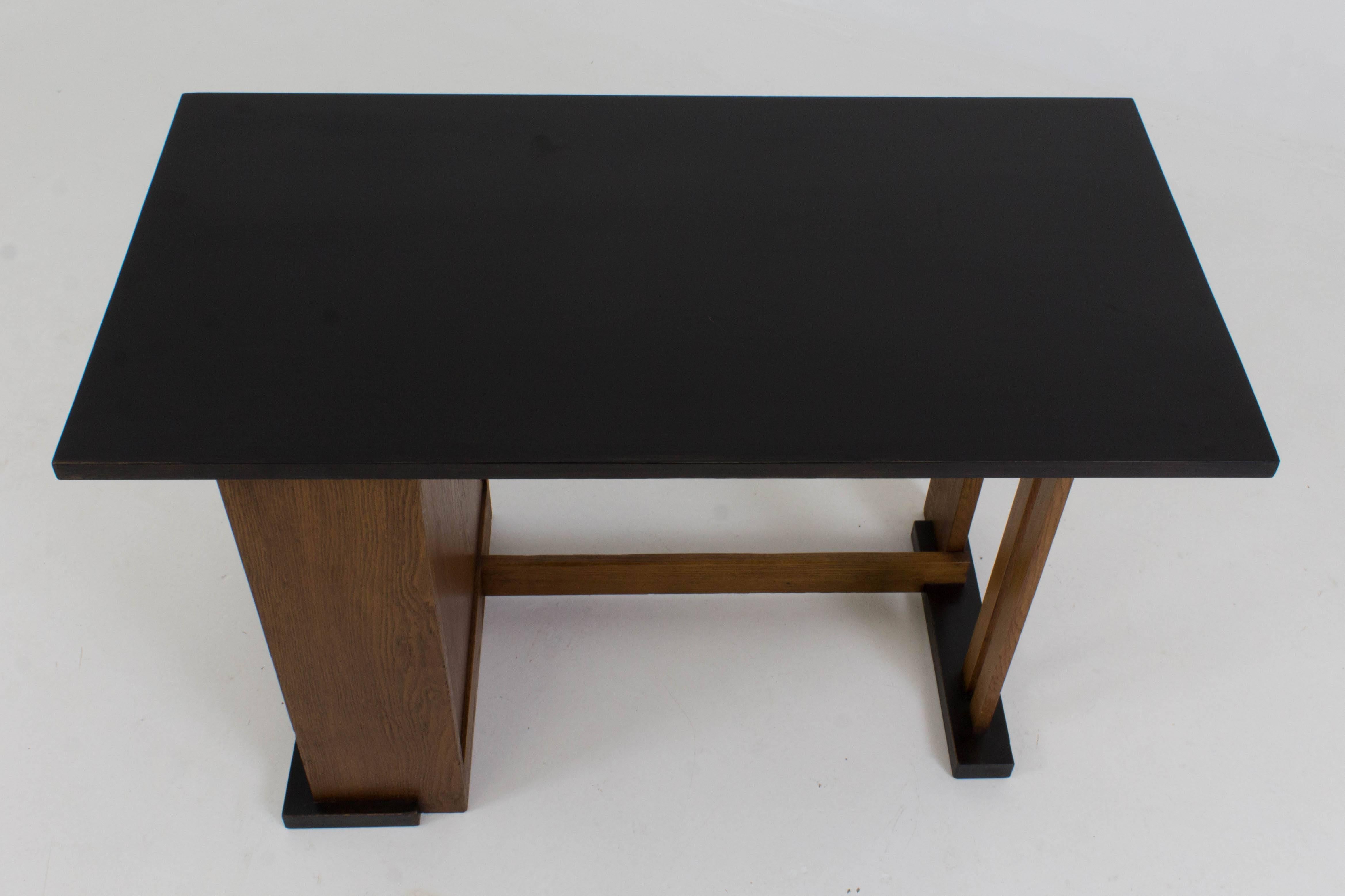 Lacquered Important and Rare Art Deco Haagse School Desk by Cor Alons for L.O.V.