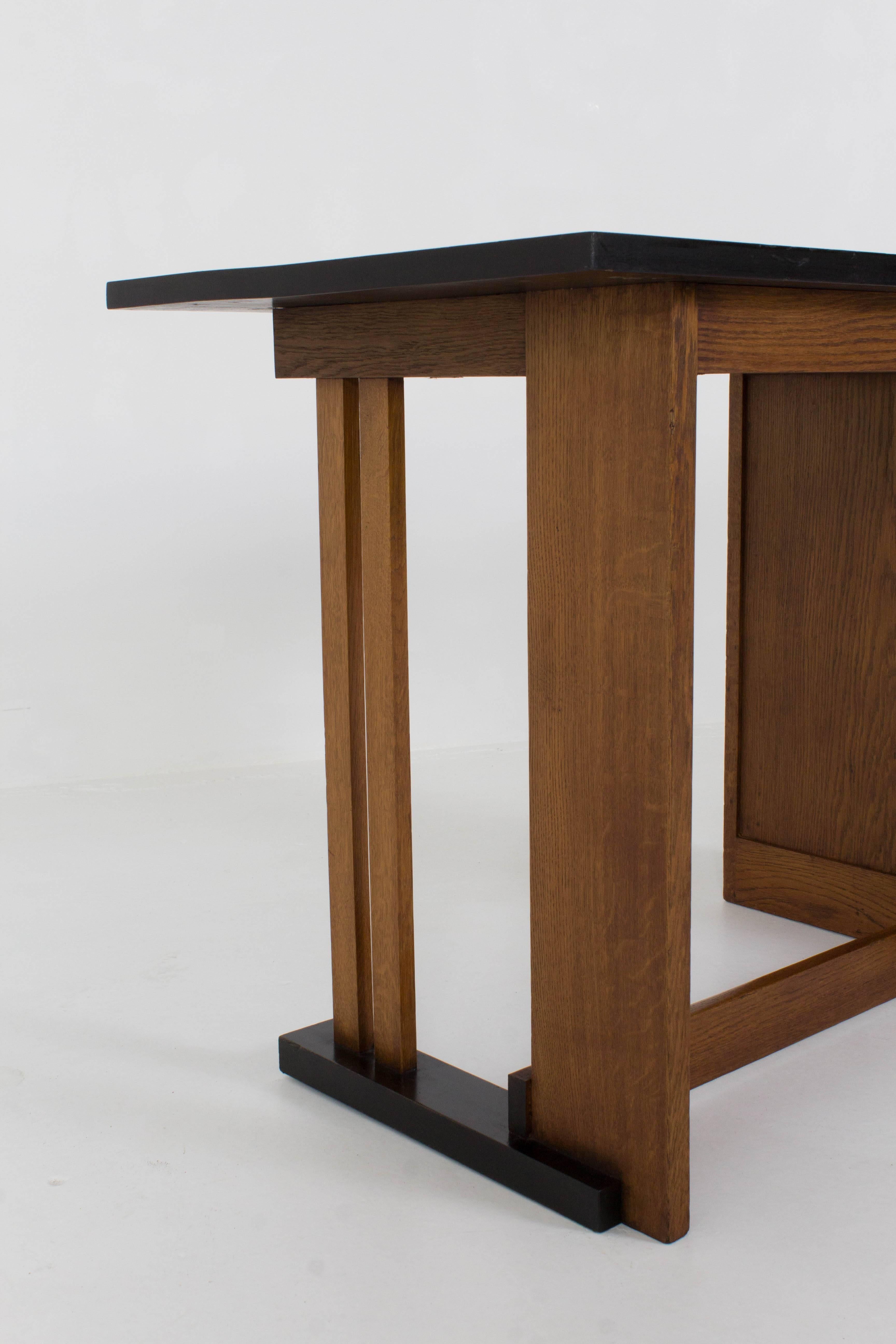 Beech Important and Rare Art Deco Haagse School Desk by Cor Alons for L.O.V.