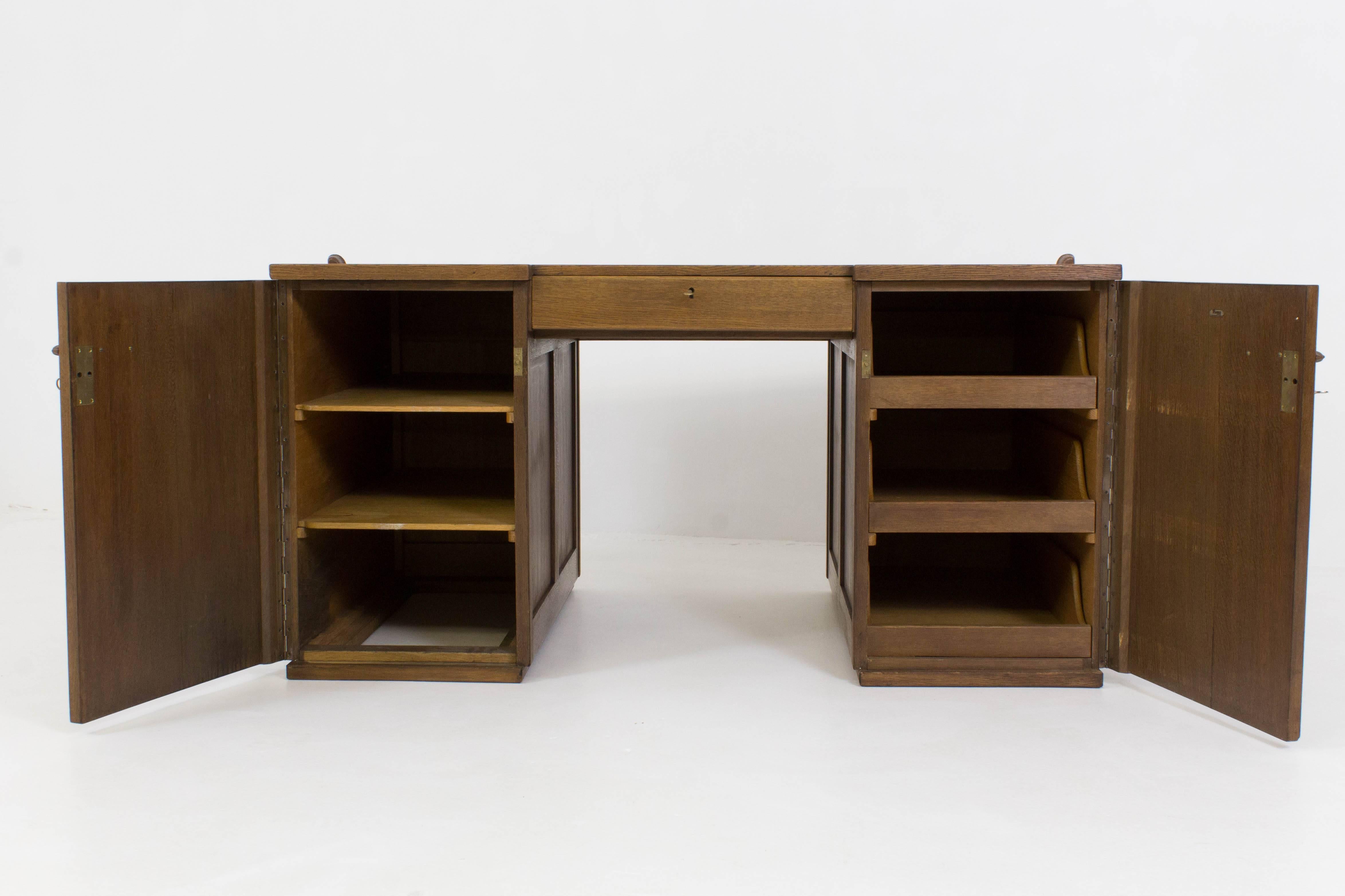 Early 20th Century Important and Rare Art Deco Amsterdam School Desk by Paul Bromberg for Pander