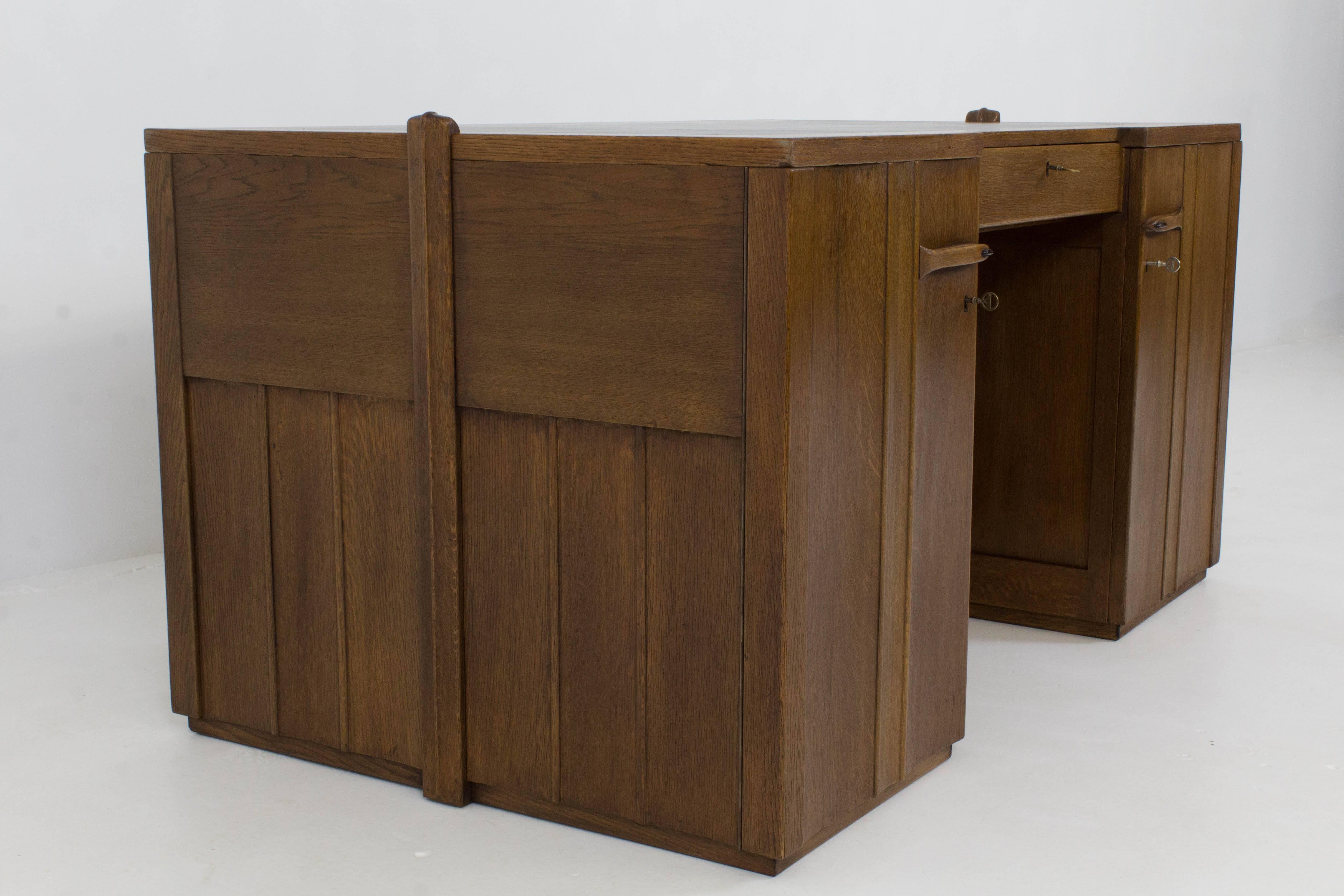 Important and Rare Art Deco Amsterdam School Desk by Paul Bromberg for Pander 4