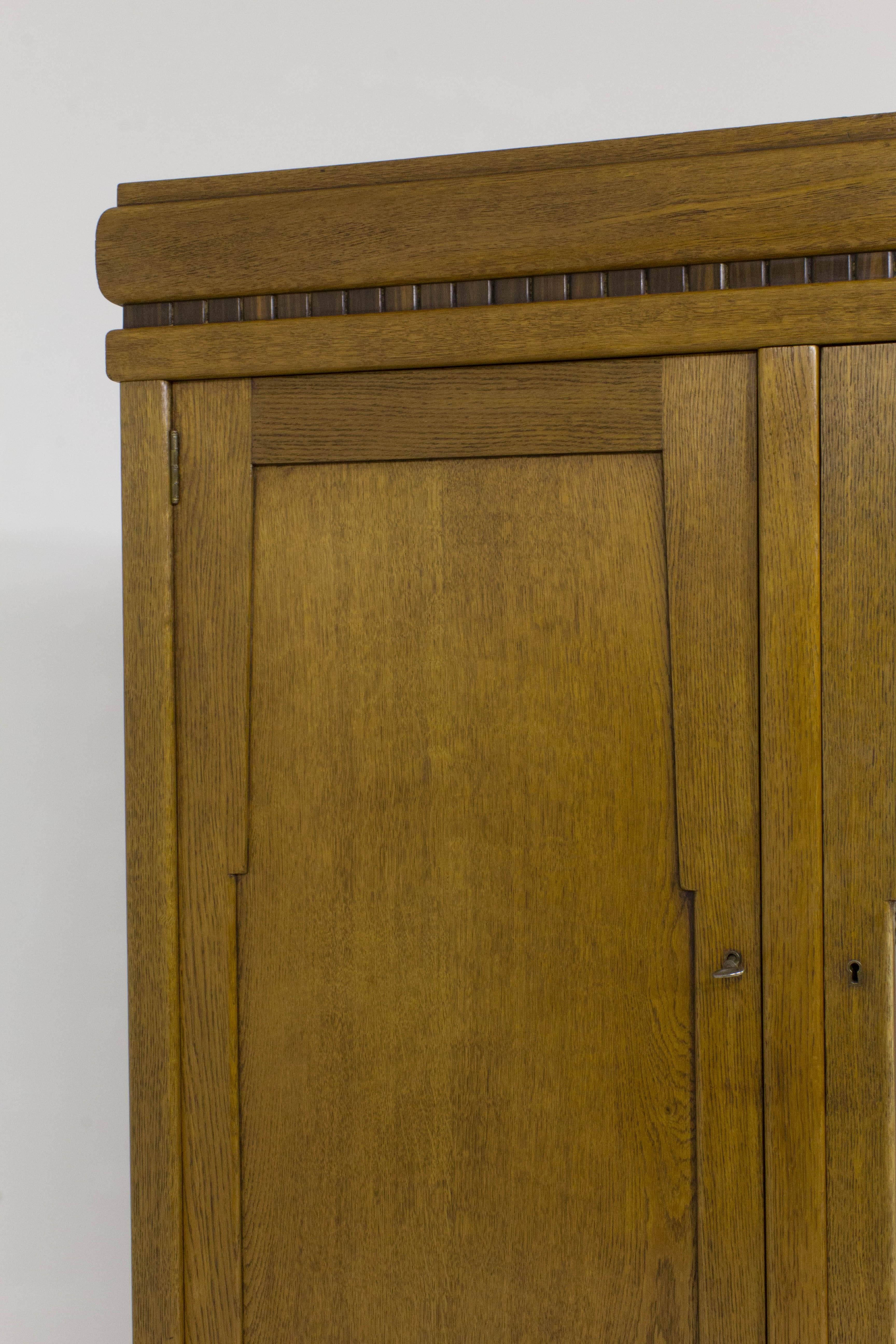 Dutch Stunning Art Deco Amsterdam School Wardrobe or Armoire, 1920s