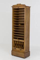 Stunning and Tall Dutch Art Nouveau Roll Top Cabinet 1900s
