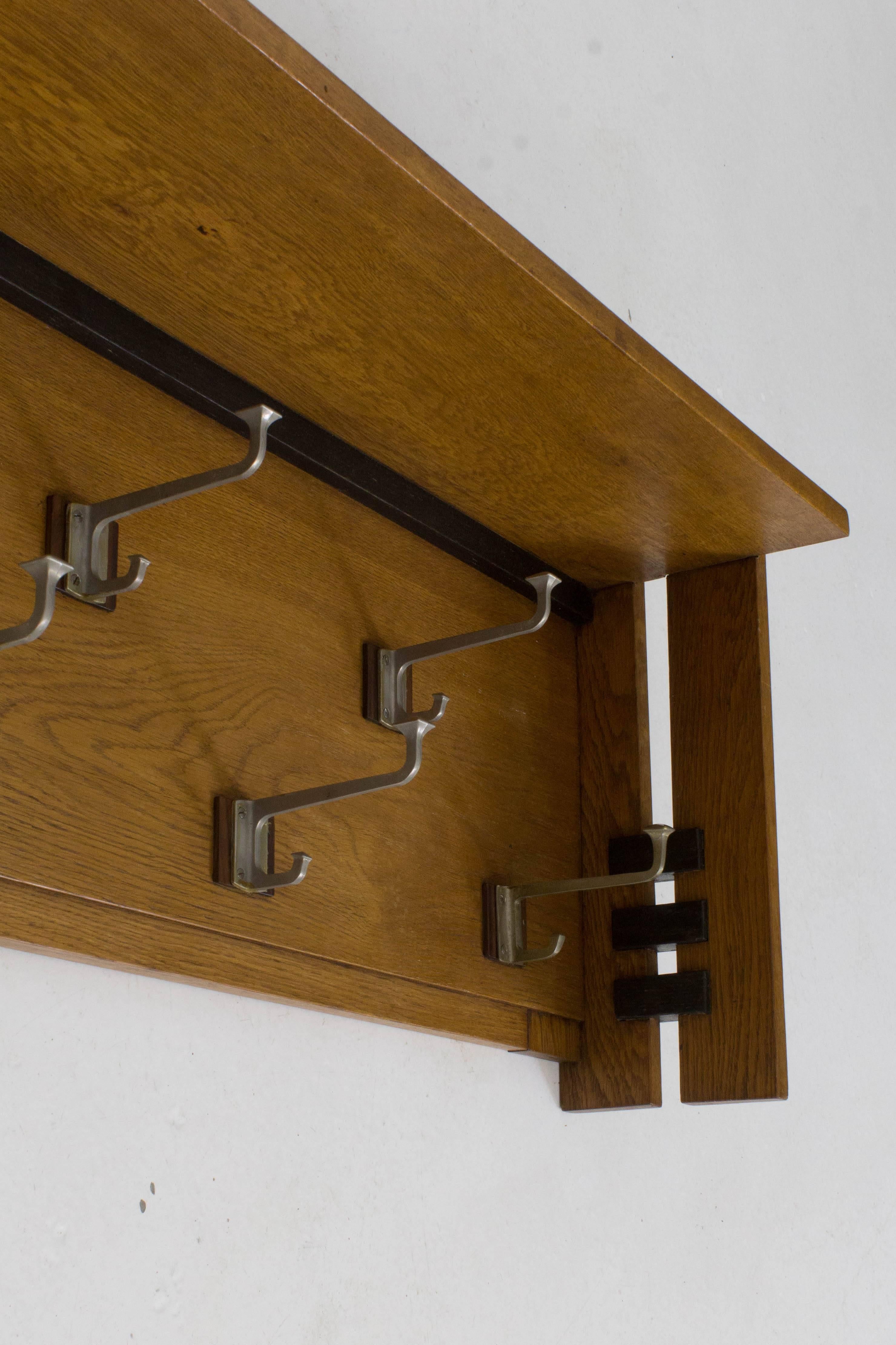 Early 20th Century Stylish Art Deco Haagse School Coat Rack by P.E.L.Izeren for Genneper Molen