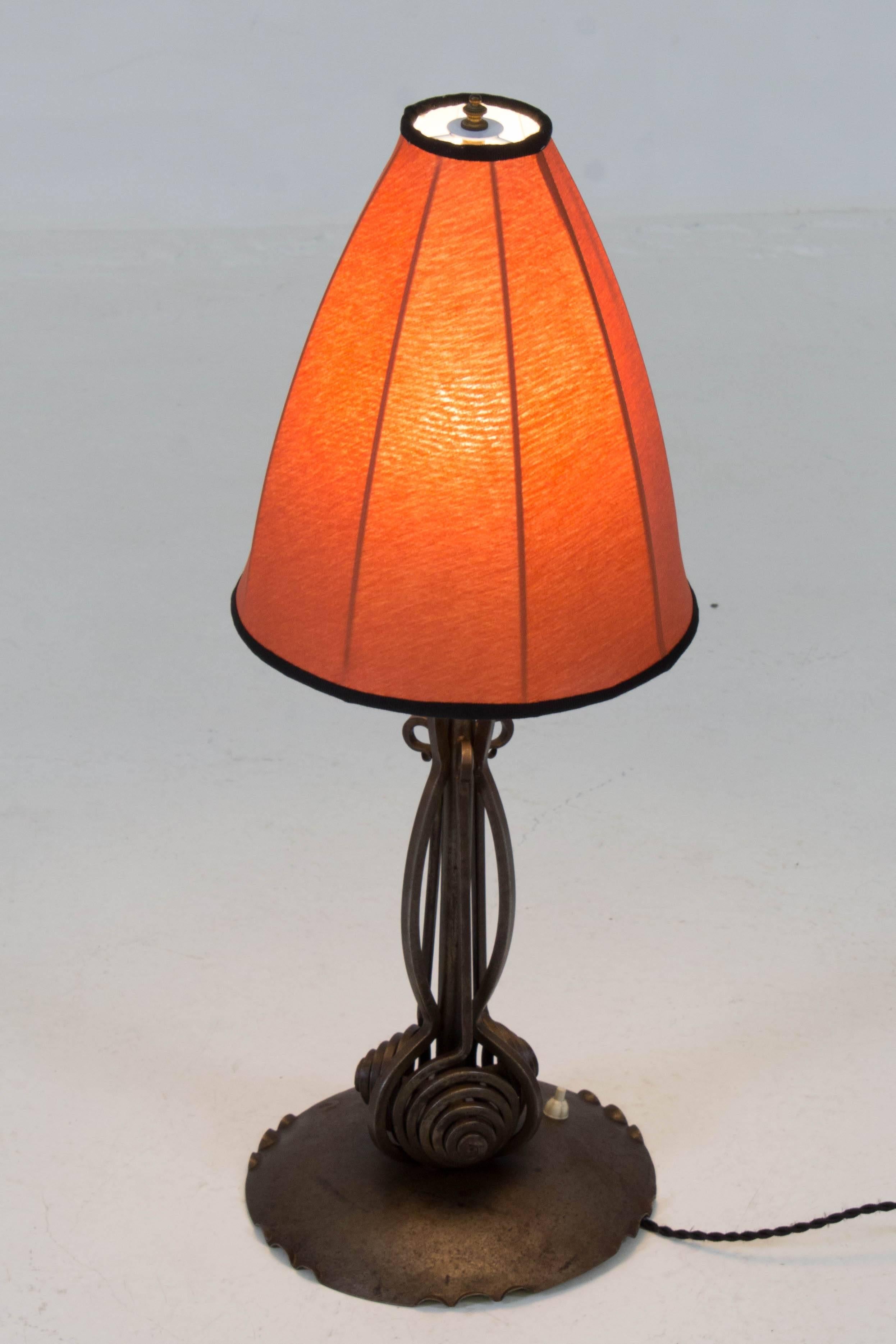 Dutch Rare Art Deco Amsterdam School Table Lamp by Winkelman & Van der Bijl, 1920s