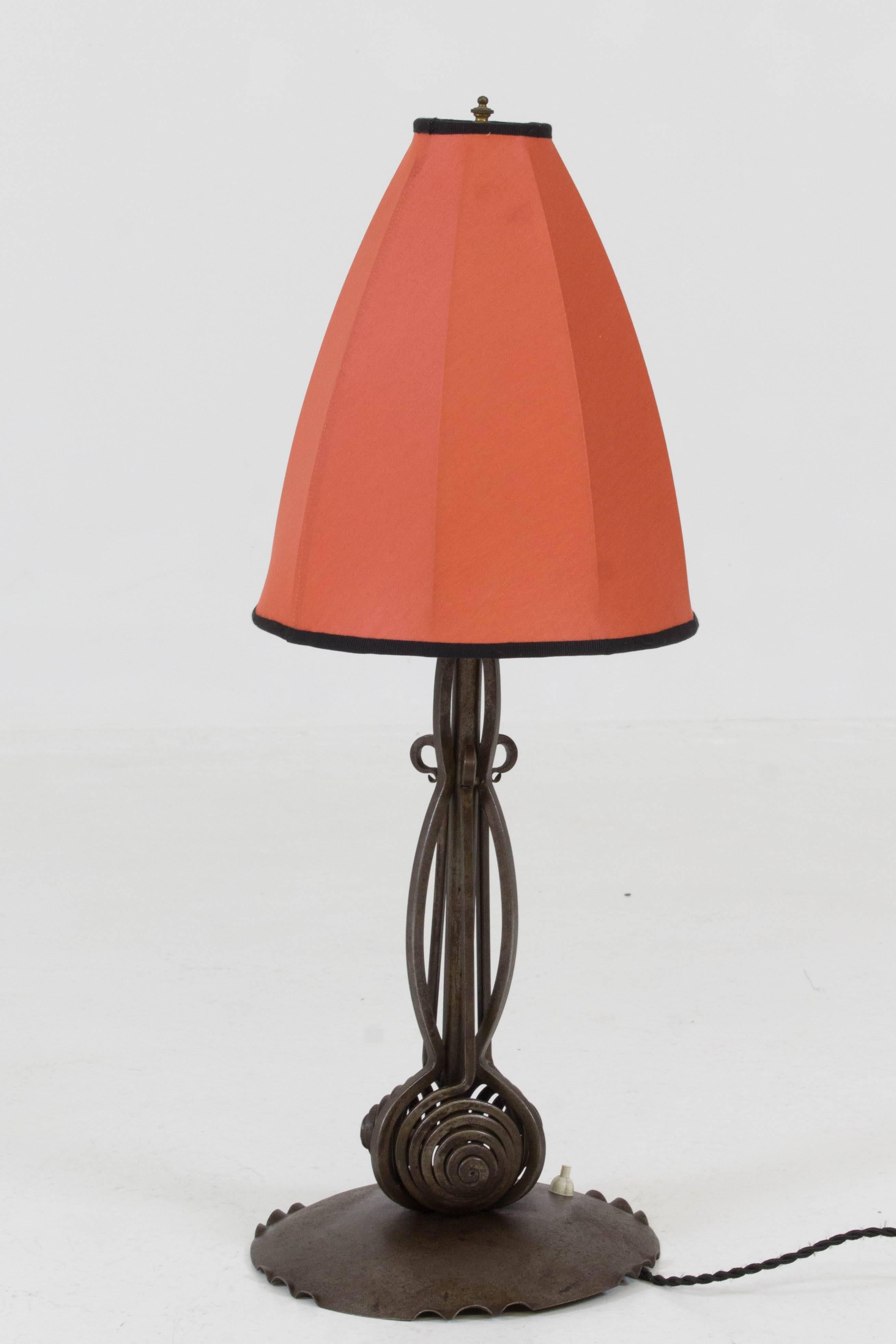 Rare Art Deco Amsterdam School Table Lamp by Winkelman & Van der Bijl, 1920s 3