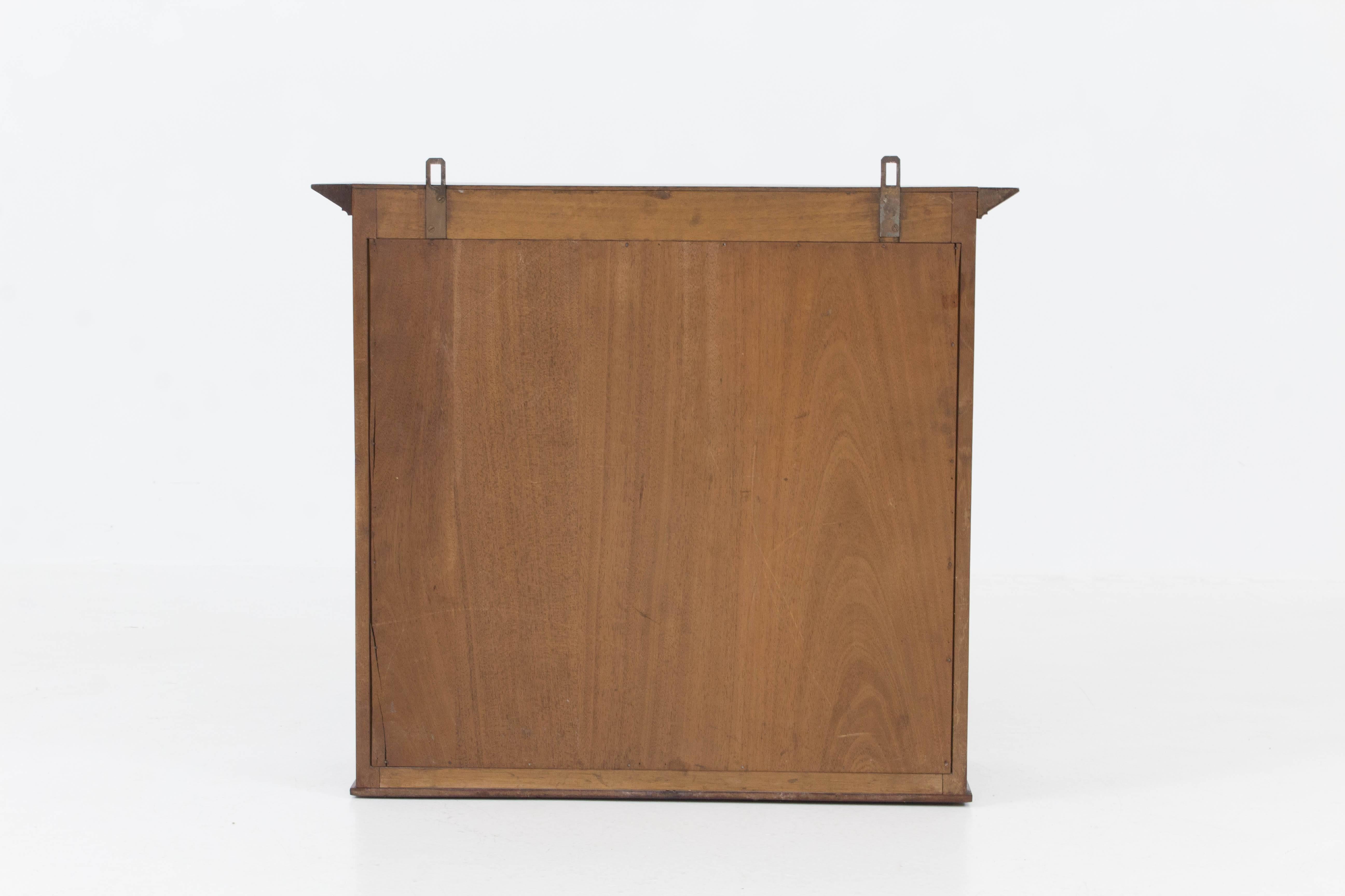 Elegant Dutch Art Nouveau Wall Cabinet with Beveled Glass, 1900s 4