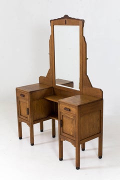 Oak Art Deco Amsterdam School Vanity by Fa.Drilling, Amsterdam, 1920s