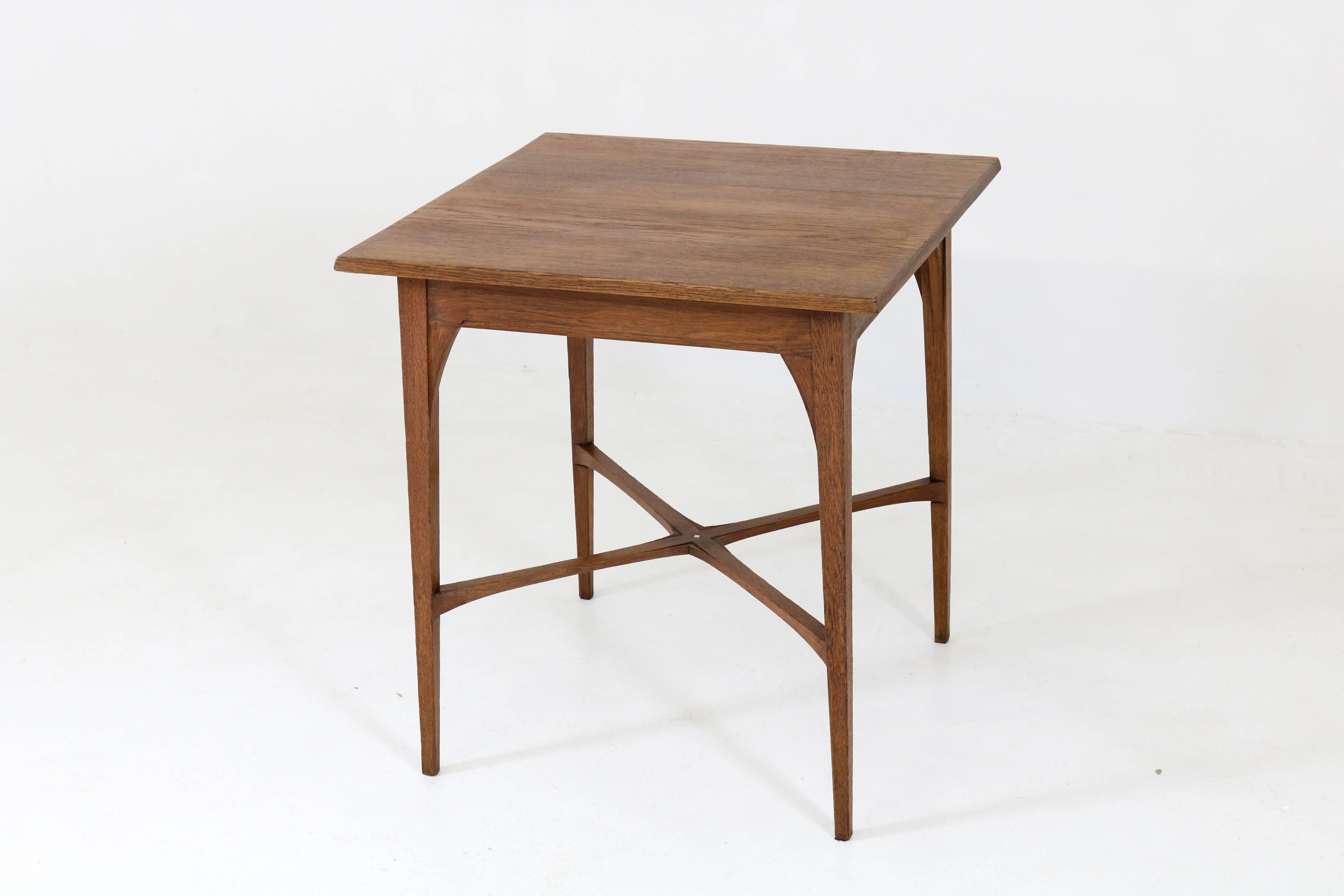 Arts and Crafts Dutch Oak Arts & Crafts Occasional Table by J.A. Huizinga, 1900s