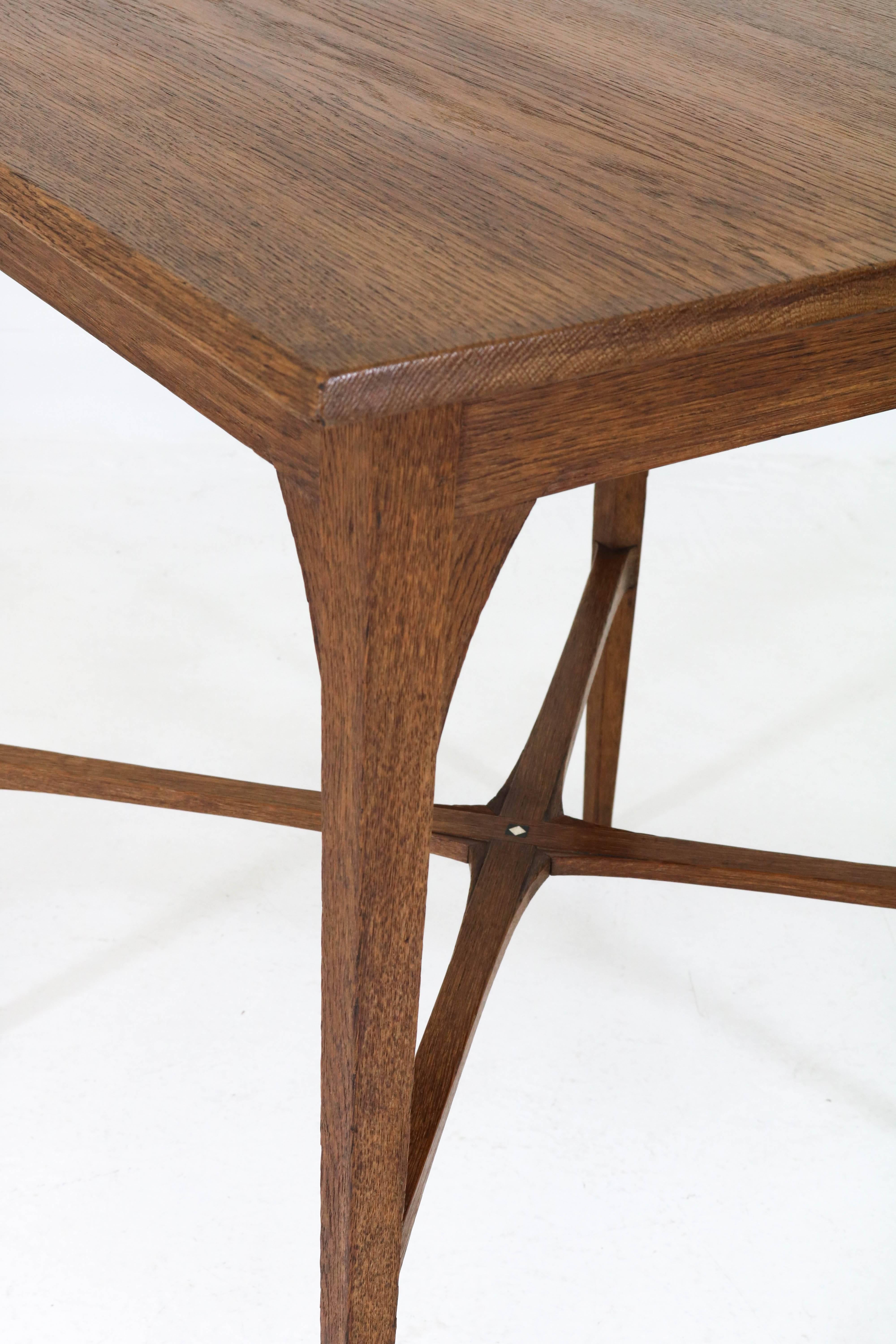 Early 20th Century Dutch Oak Arts & Crafts Occasional Table by J.A. Huizinga, 1900s
