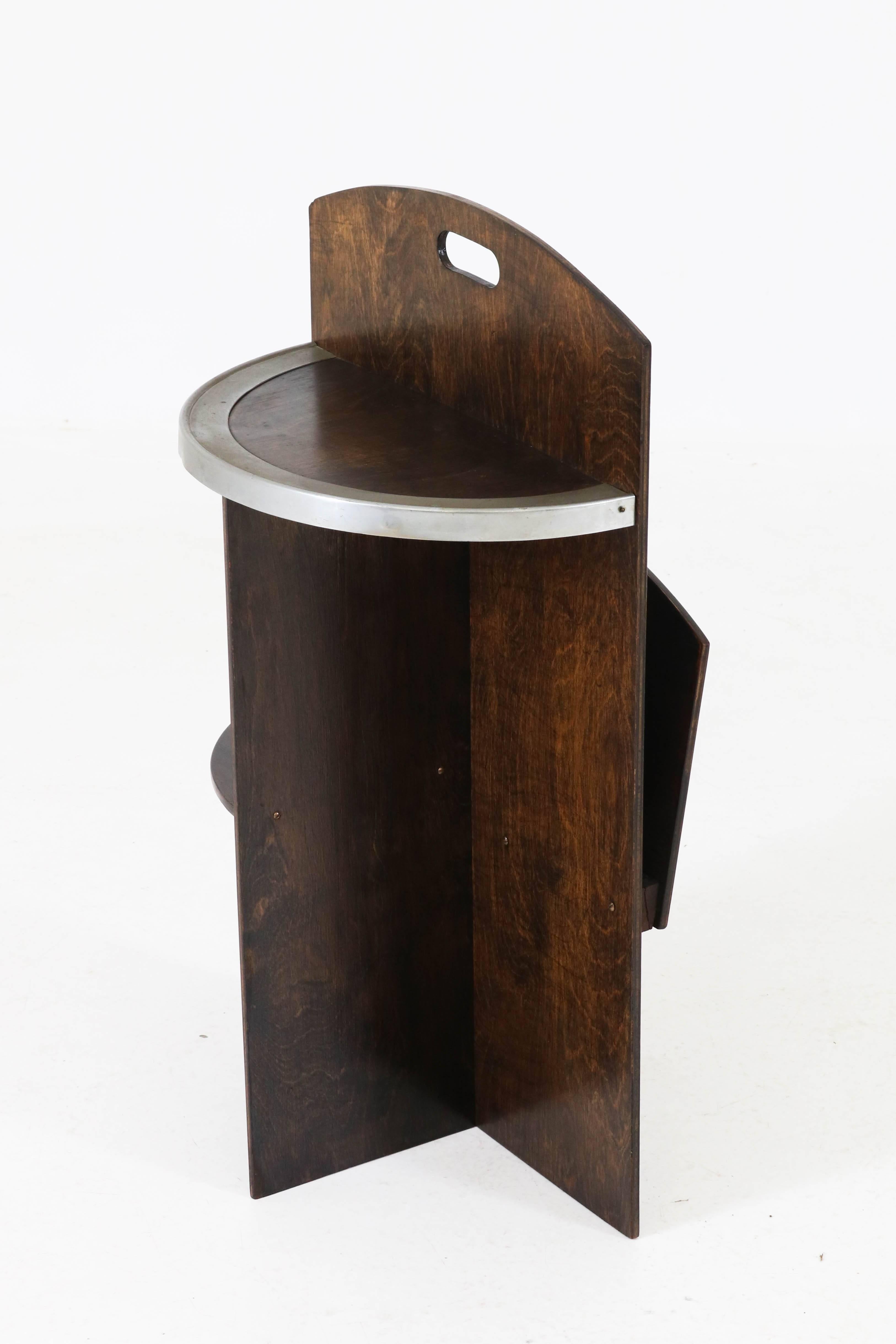 German Art Deco Bauhaus Style Plywood Table or Magazine Stand, 1930s