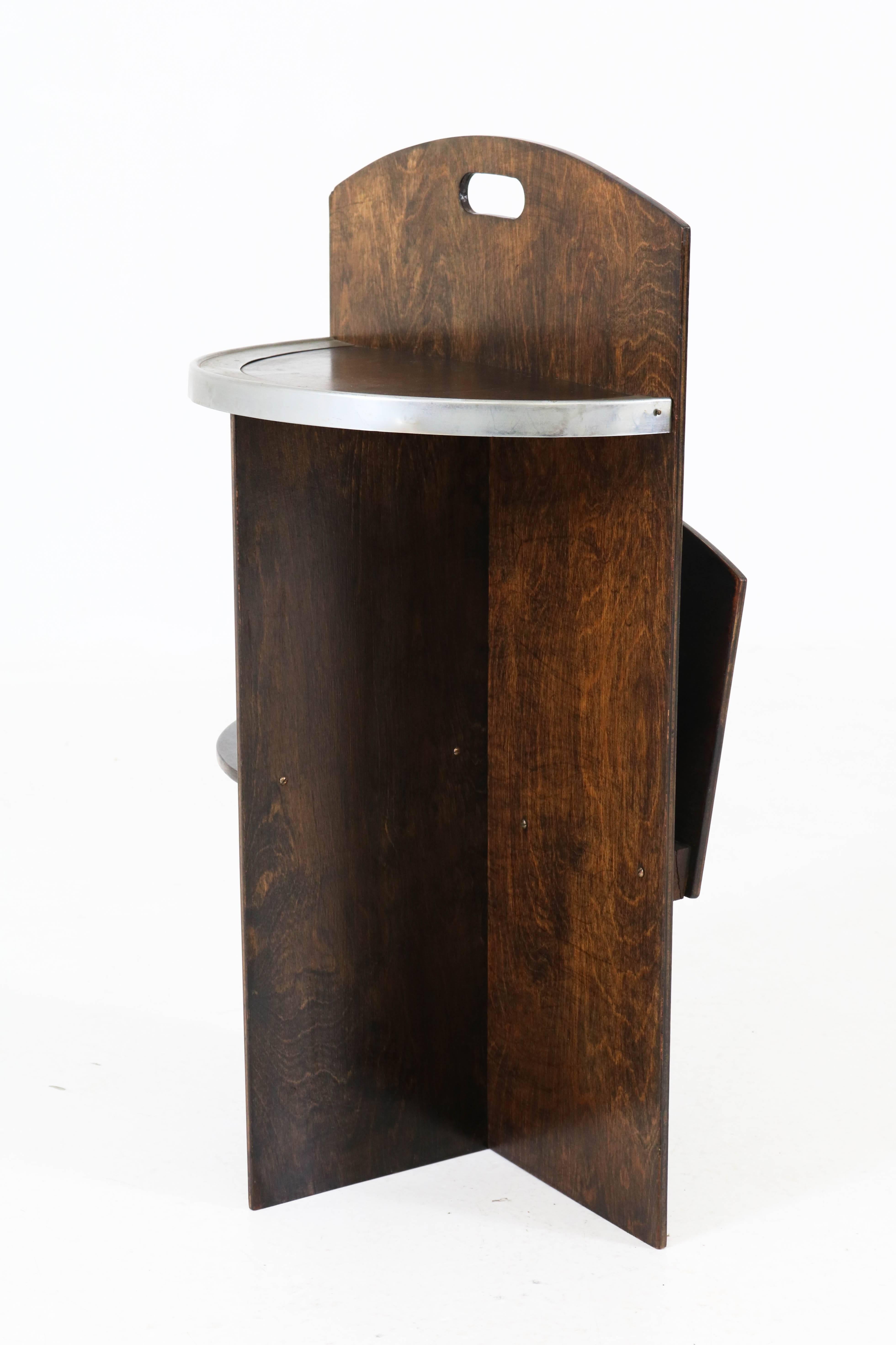 Art Deco Bauhaus Style Plywood Table or Magazine Stand, 1930s 1