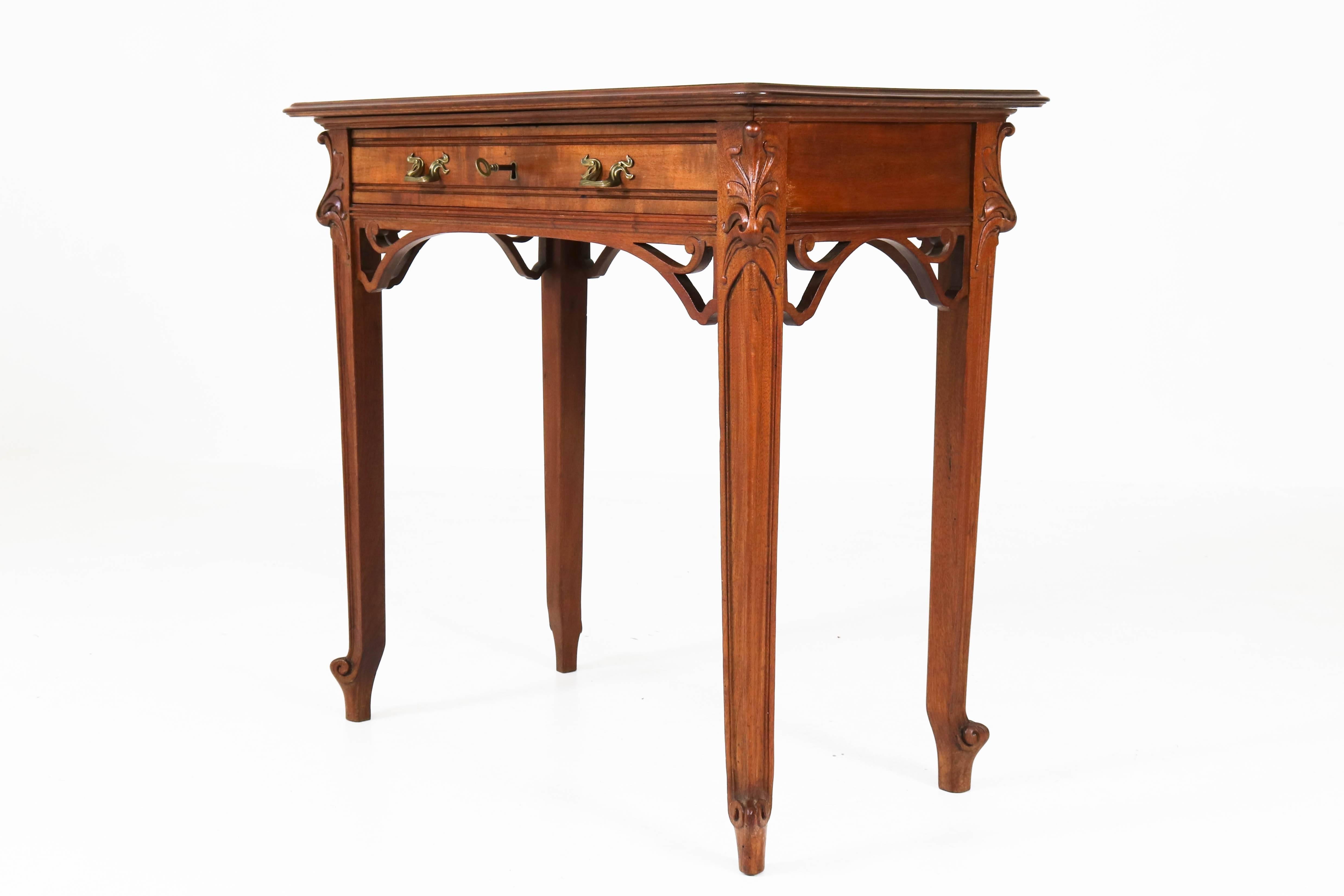 Mahogany French Art Nouveau Console Table, 1900s In Good Condition In Amsterdam, NL