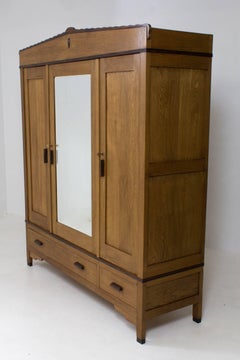 Oak Art Deco Amsterdam School Armoir by Fa.Drilling, Amsterdam, 1920s