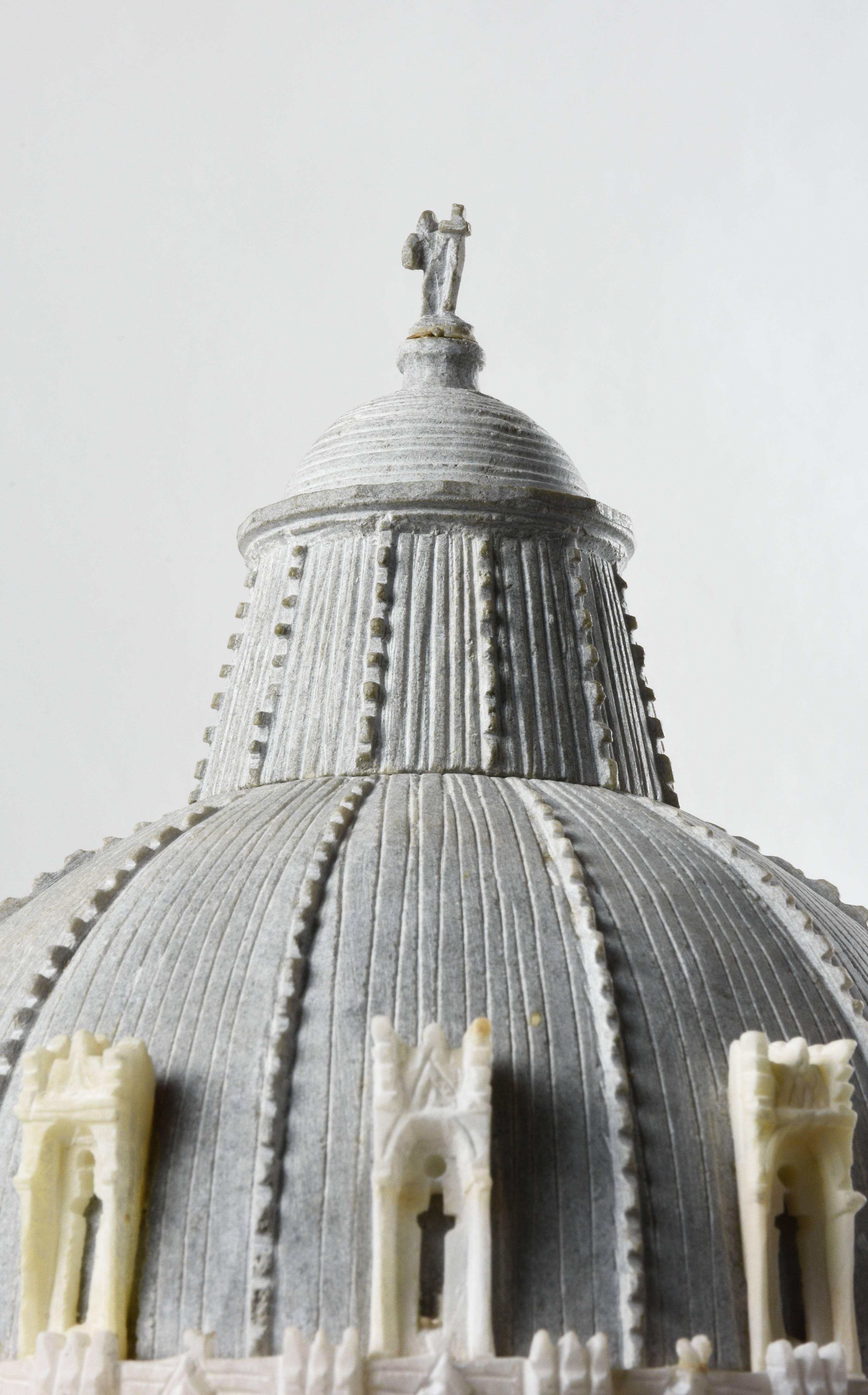 Mid-19th Century Spectacular Grand Tour Architectural Model of Pisa's Baptistry with Glass Dome