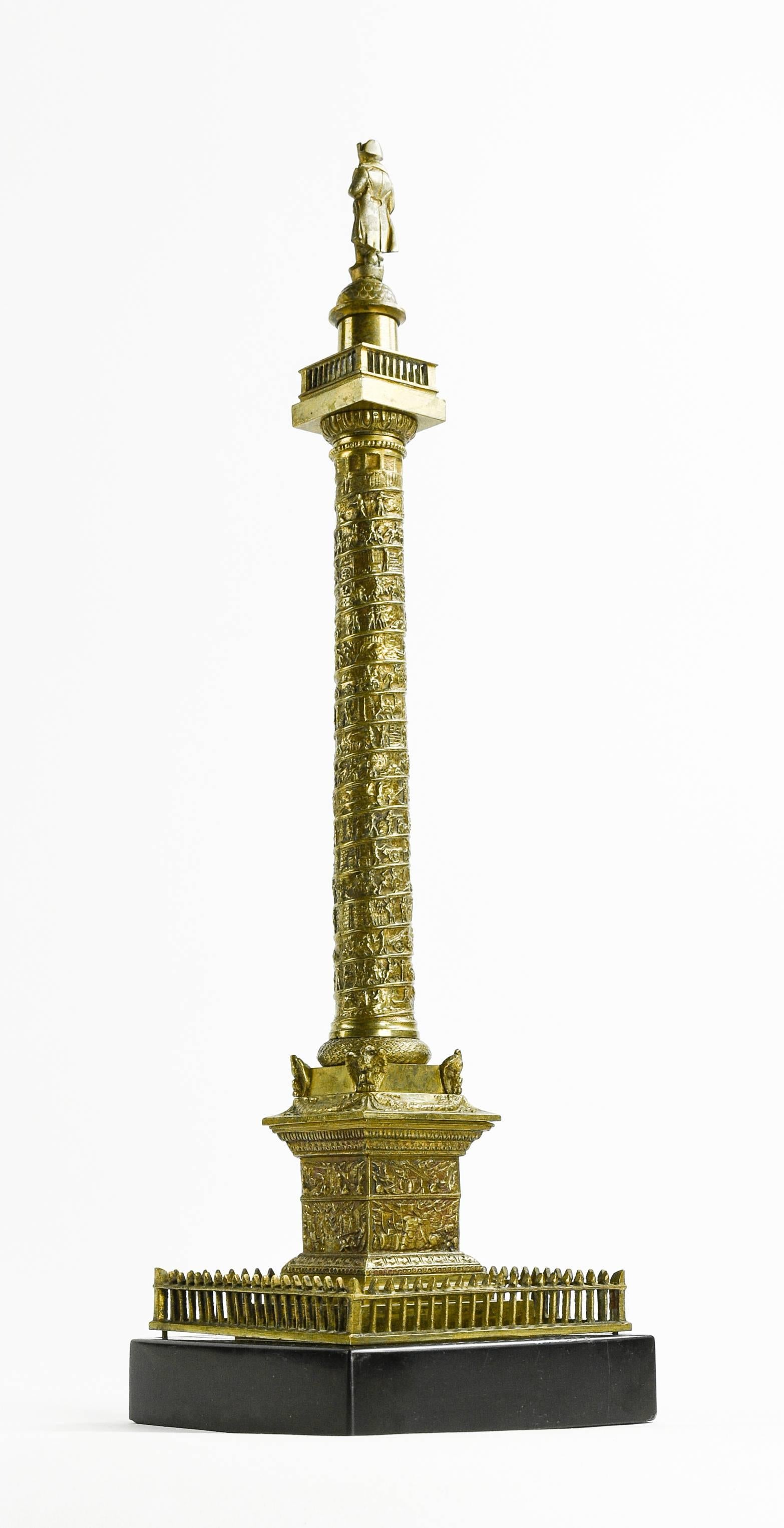 Grand Tour Bronze Architectural Model of the Vendome Column, Paris, circa 1850