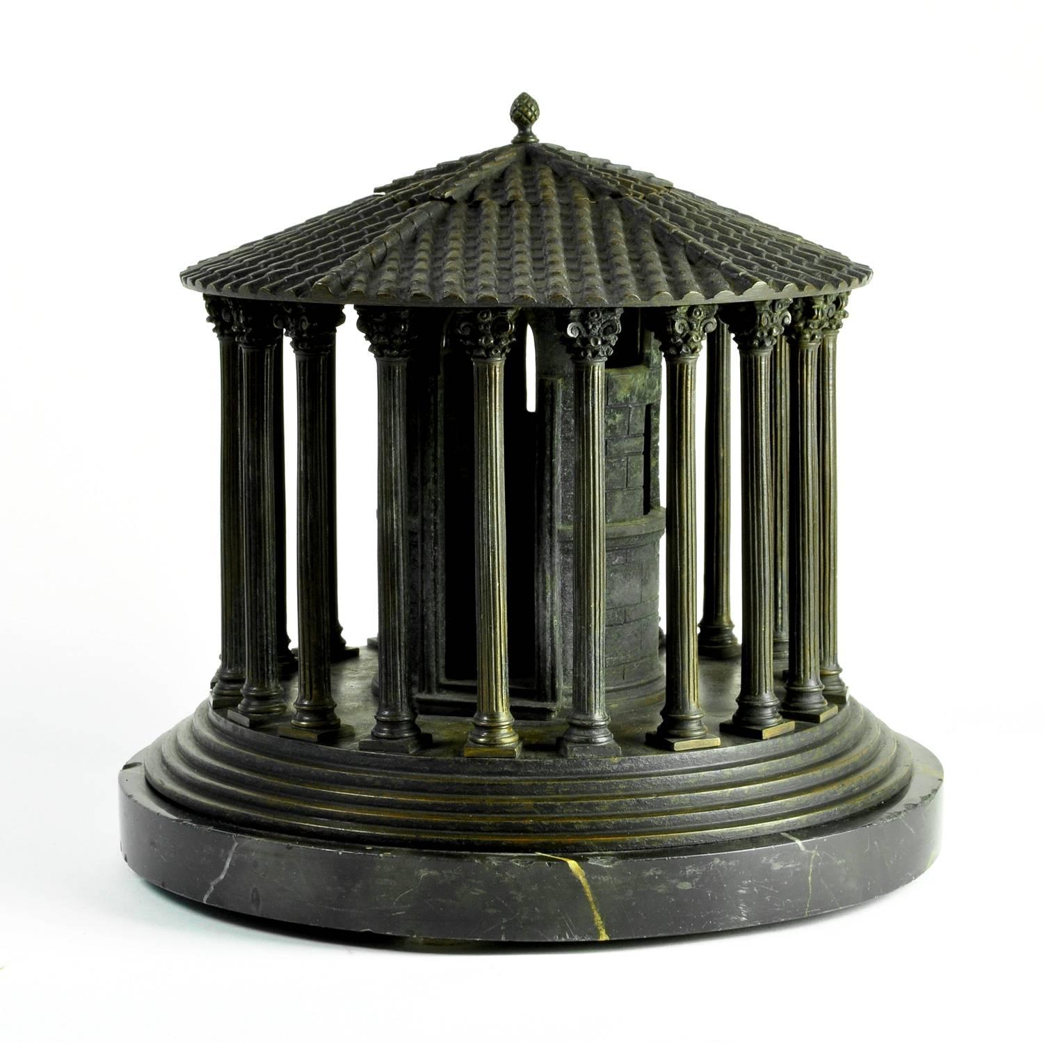 Grand Tour model of the temple of Hercules Victor, usually referred to as the Temple of Vesta.

While familiar with the many small models of this subject, often turned out as inkwells, we were unprepared for the sheer extent of this 8” tall,