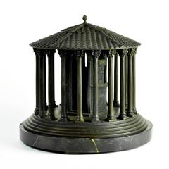 Impressive, highly-detailed, mid 19th c. bronze model of Temple of Vesta, Rome