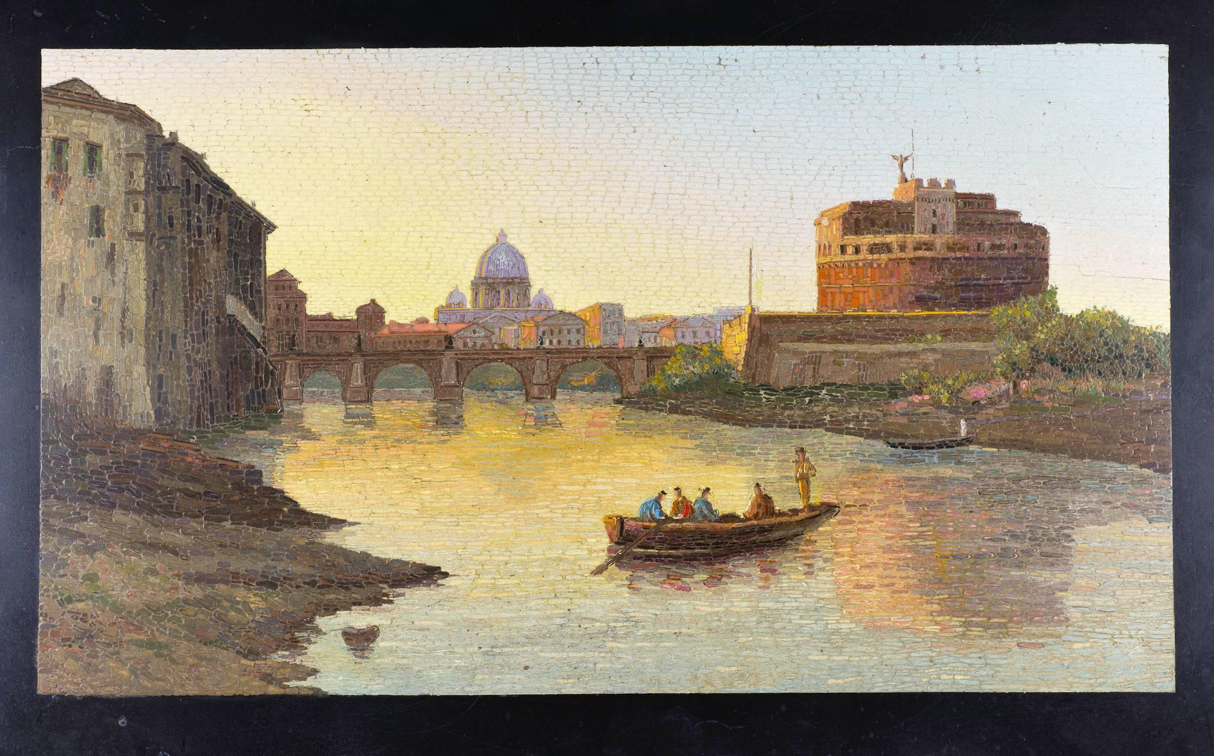 An unusually large, 19th century, micromosaic view of Rome, by the Vatican Mosaic Studio.

8