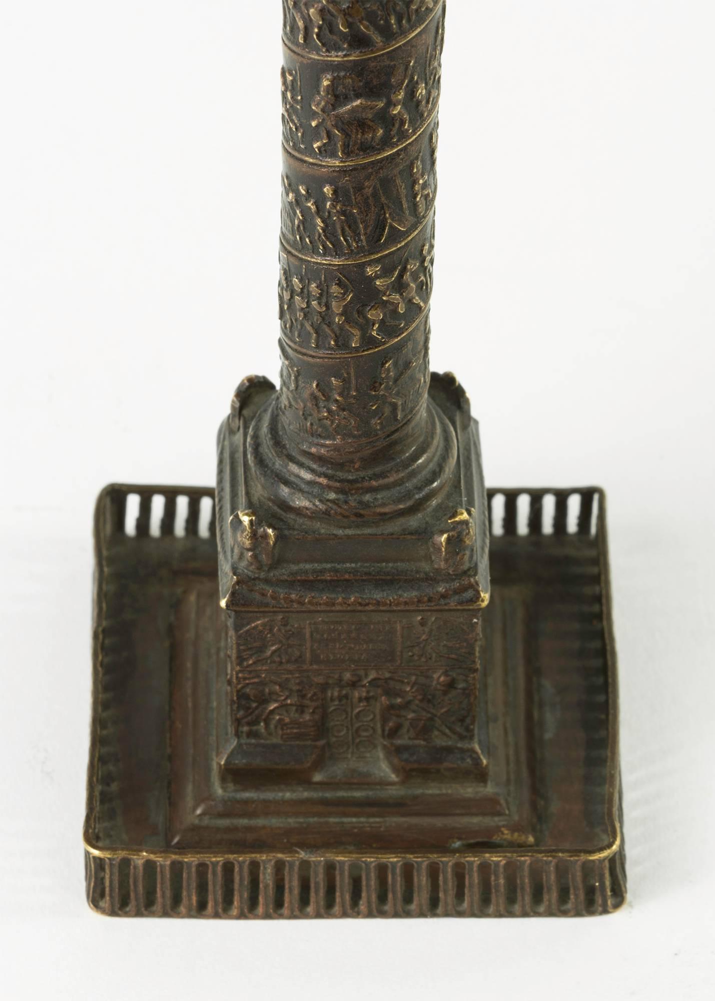 Bronze Colonne Vendome, Paris Mid-19th Century Souvenir Grand Tour Architectural Model