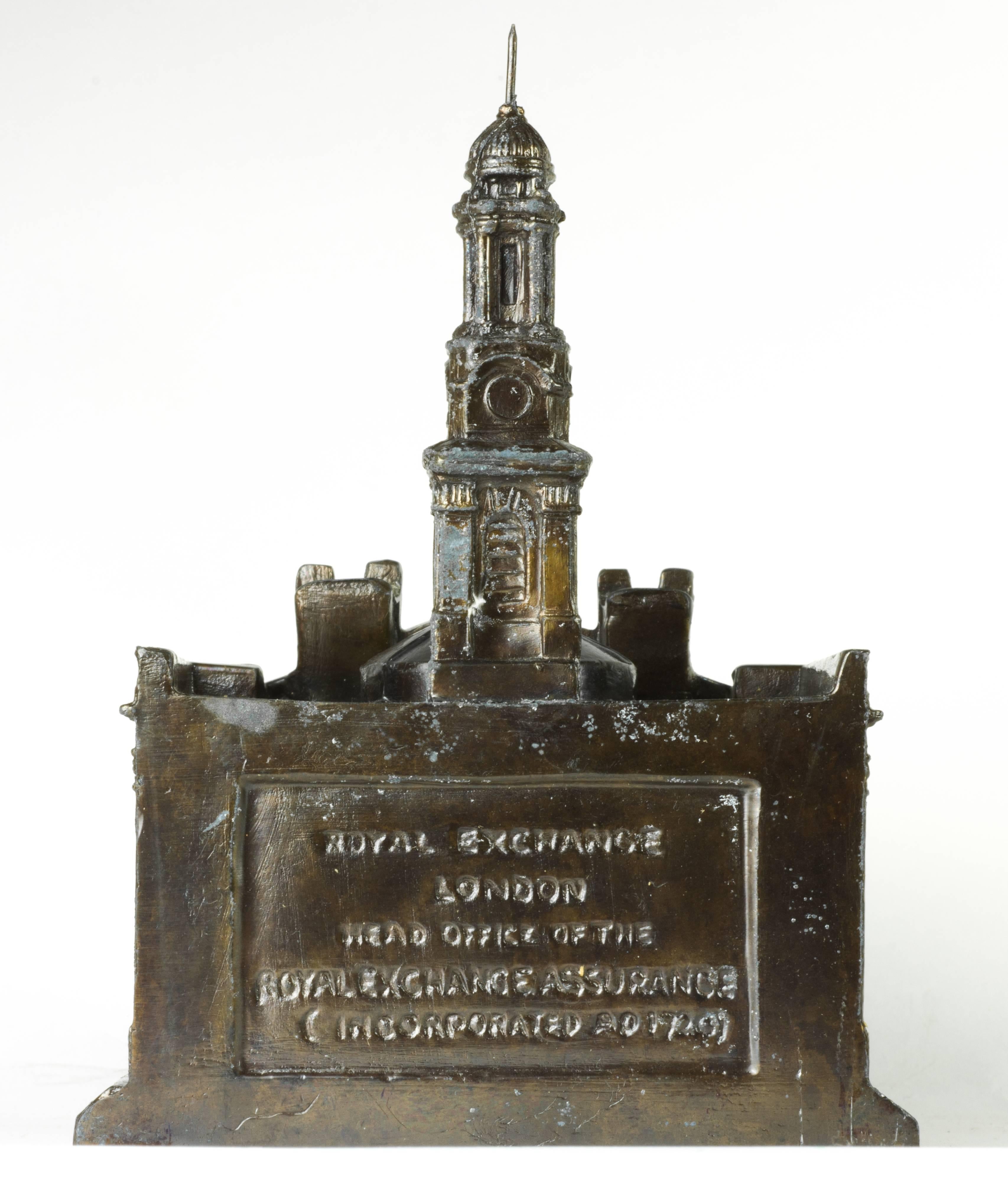 Royal Exchange Assurance, London, 1930s architectural souvenir inkwell.

From Piraneseum's Attic, this 5 1/2