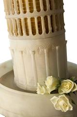 Impressive 23" early 20th c. alabaster Model of the Leaning Tower, Pisa
