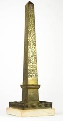 Gilded Bronze Architectural Model of the Luxor Obelisk, Paris, circa 1840