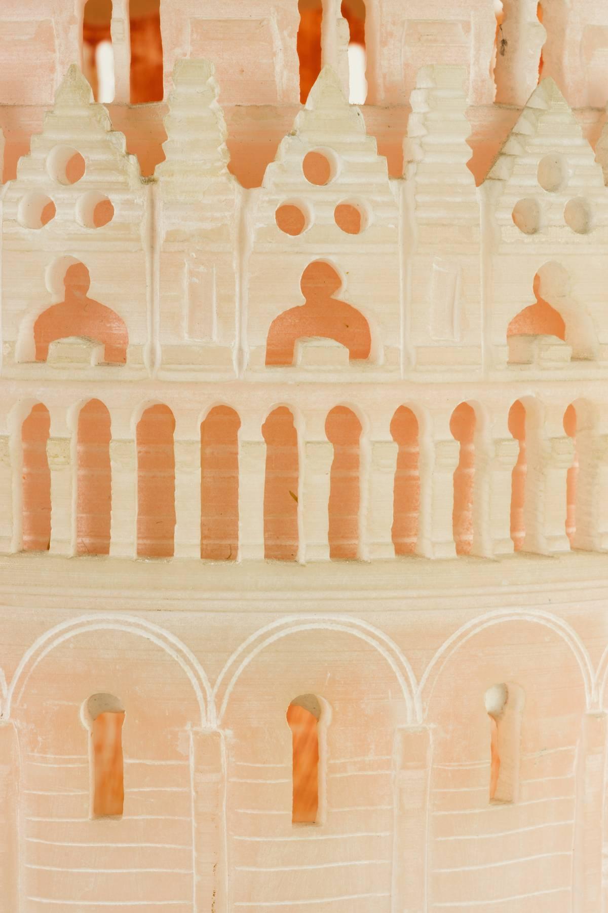 Large Alabaster Grand Tour Architectural Model of St. John's Baptistry, Pisa In Excellent Condition In Lafayette, CA