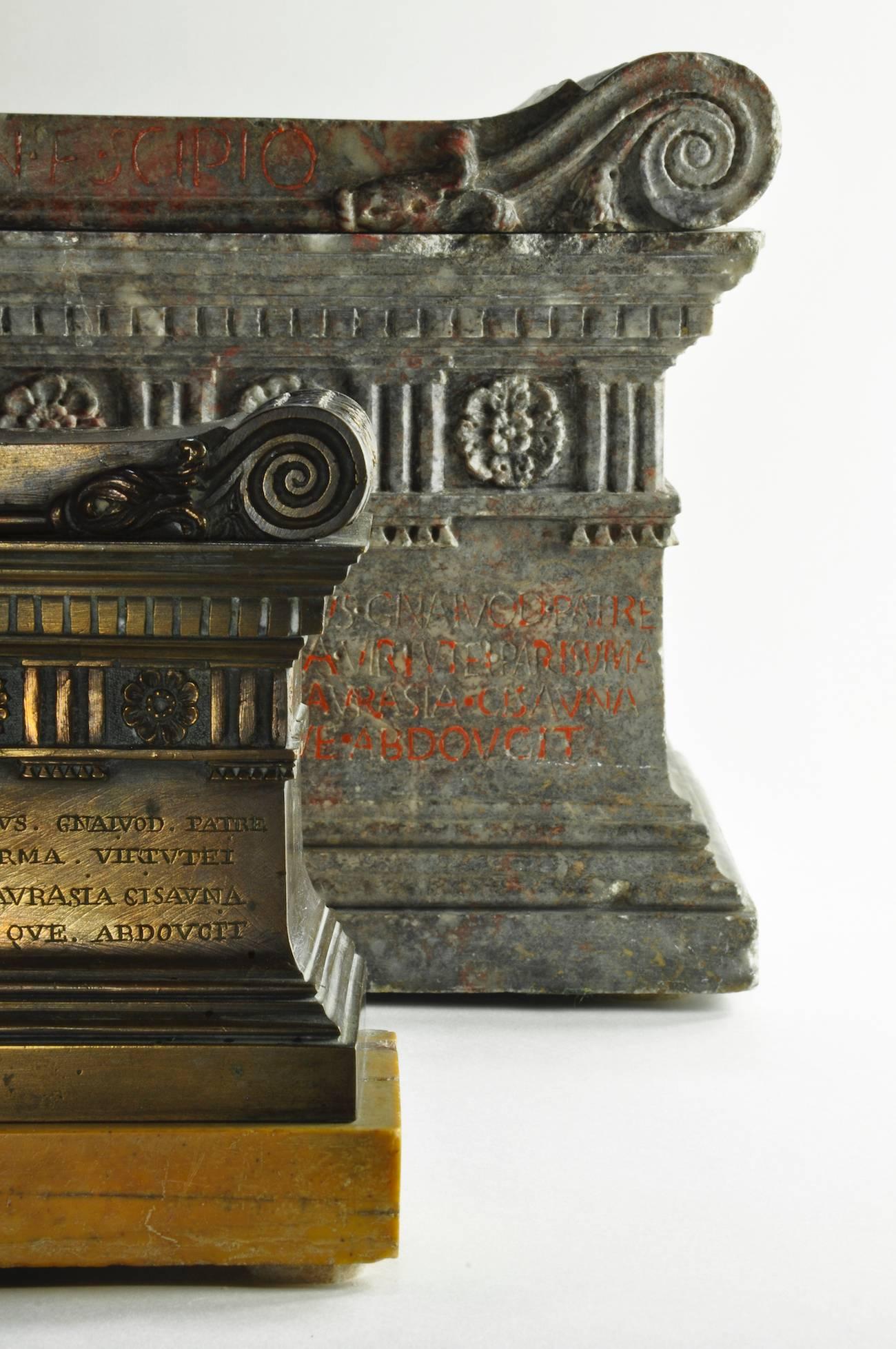 Italian Grand Tour Bronze Architectural Model of the Tomb of Scipio, Appian Way, Rome