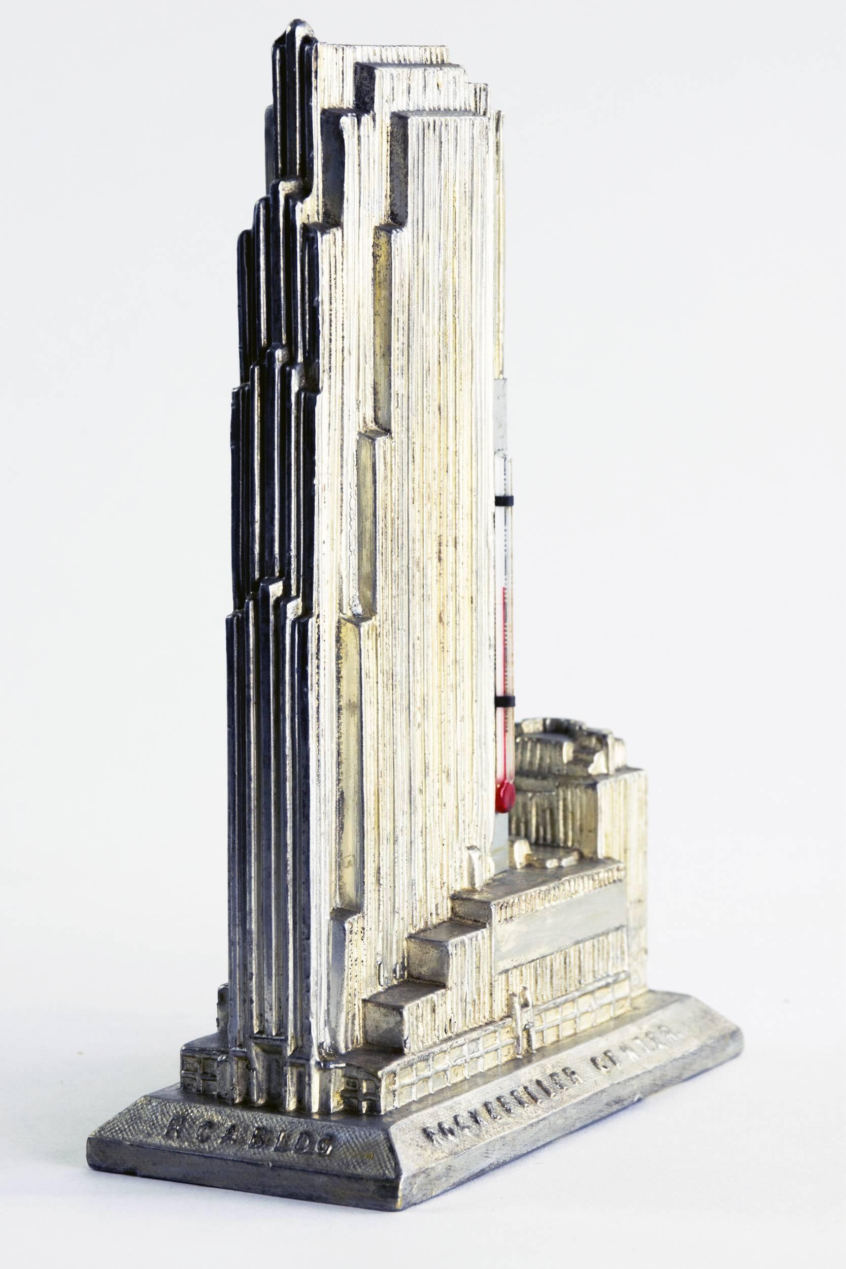 This, the largest and best-detailed of the 1930s replicas of New York's RCA Building (now called the Comcast Building), is of silver plated cast lead. Produced by Staybright Novelty, a New York company (presumably) of whom little is known, beyond
