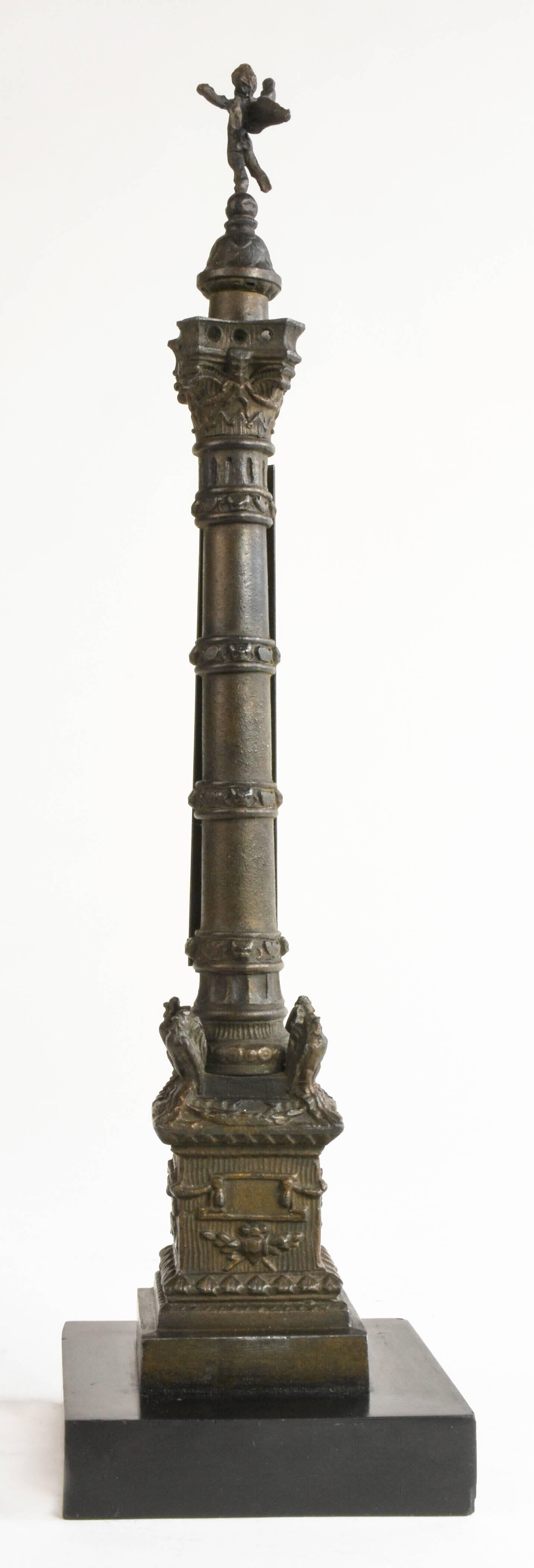Grand Tour 19th Century Bronze Model and Thermometer, July Column, Paris