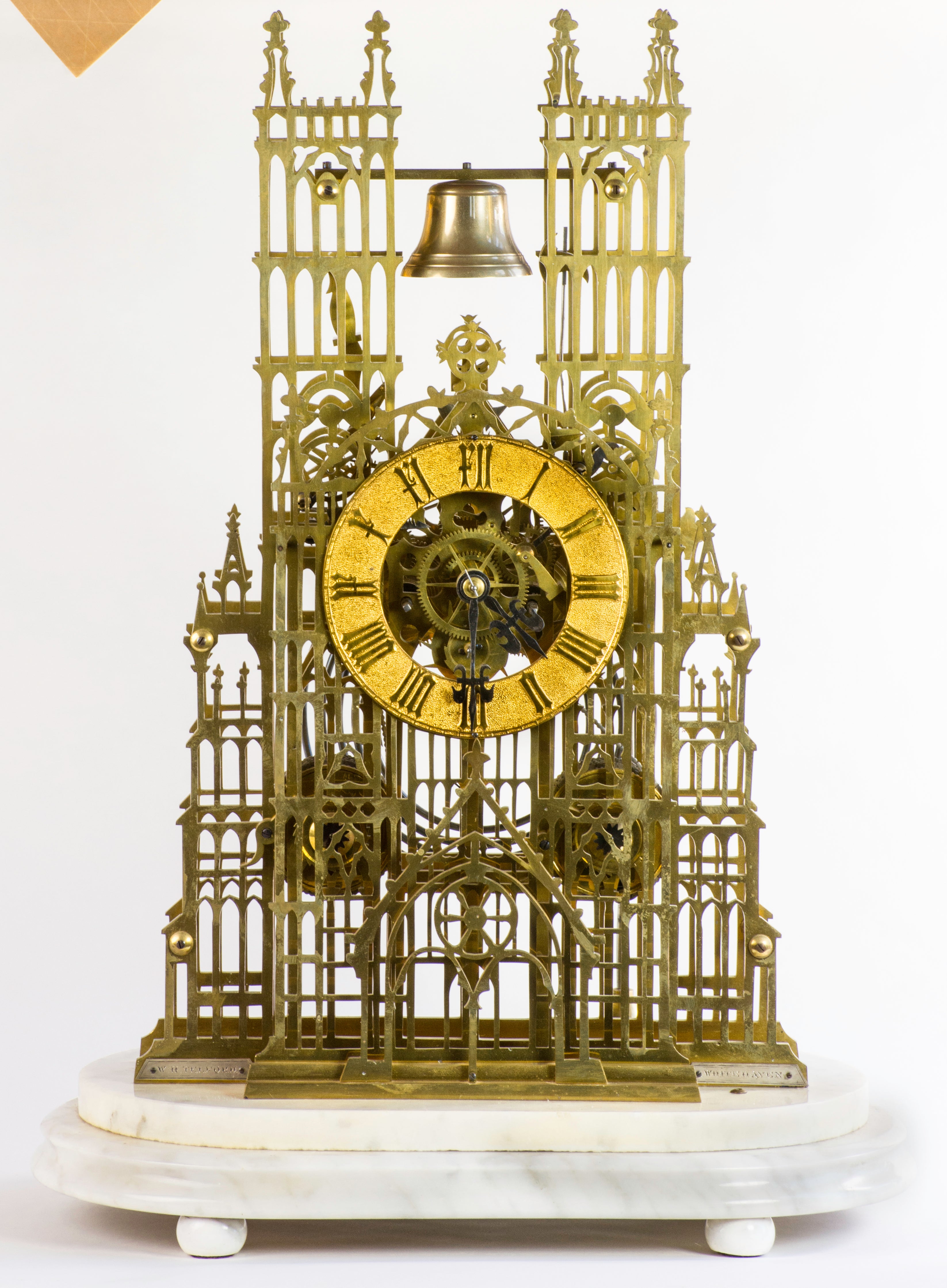 19th Century Brass Skeleton Clock Model of Westminster Cathedral, London at  1stDibs