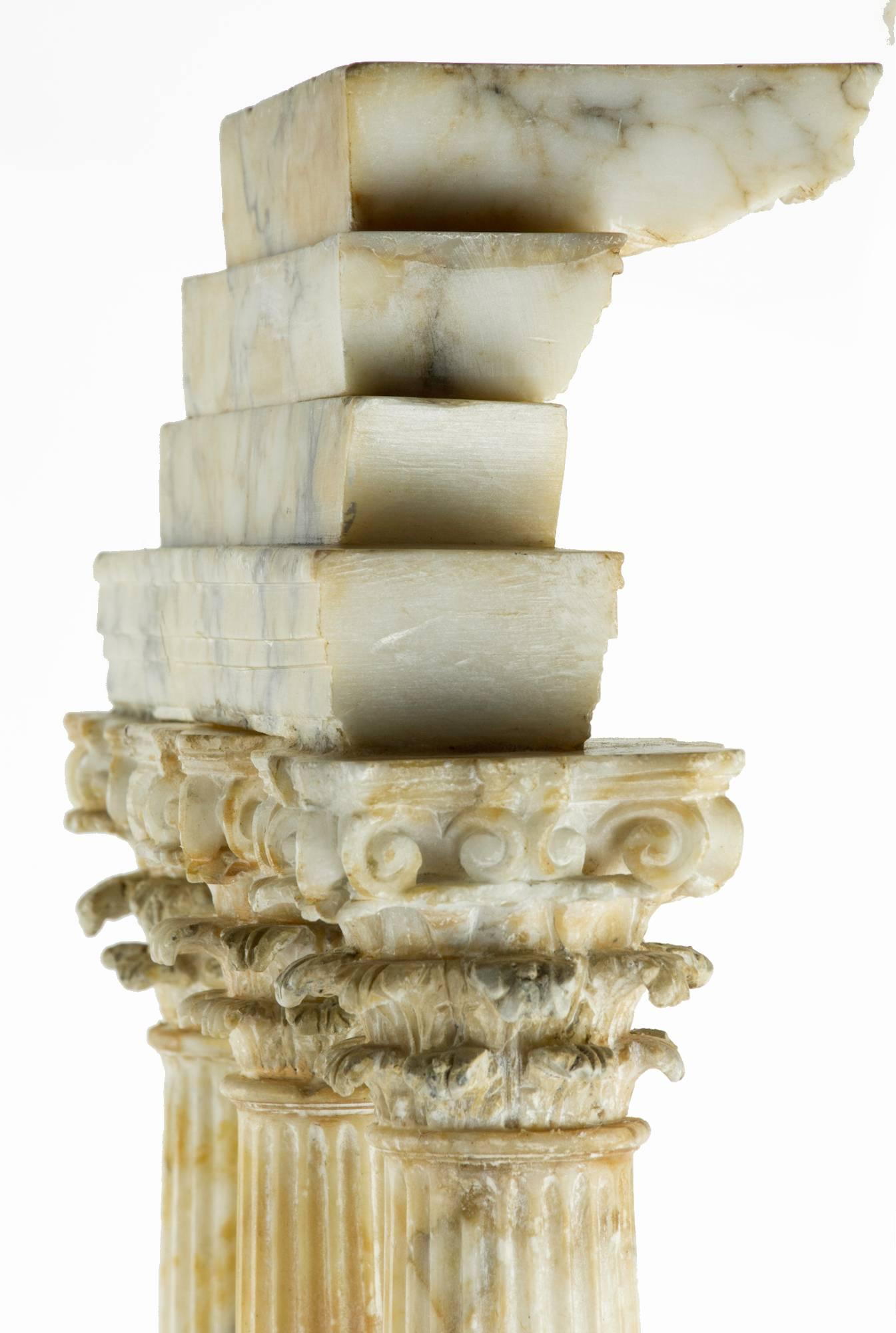 Grand Tour Alabaster Model of the Temple of Castor and Pollux, Rome, circa 1870 For Sale 1