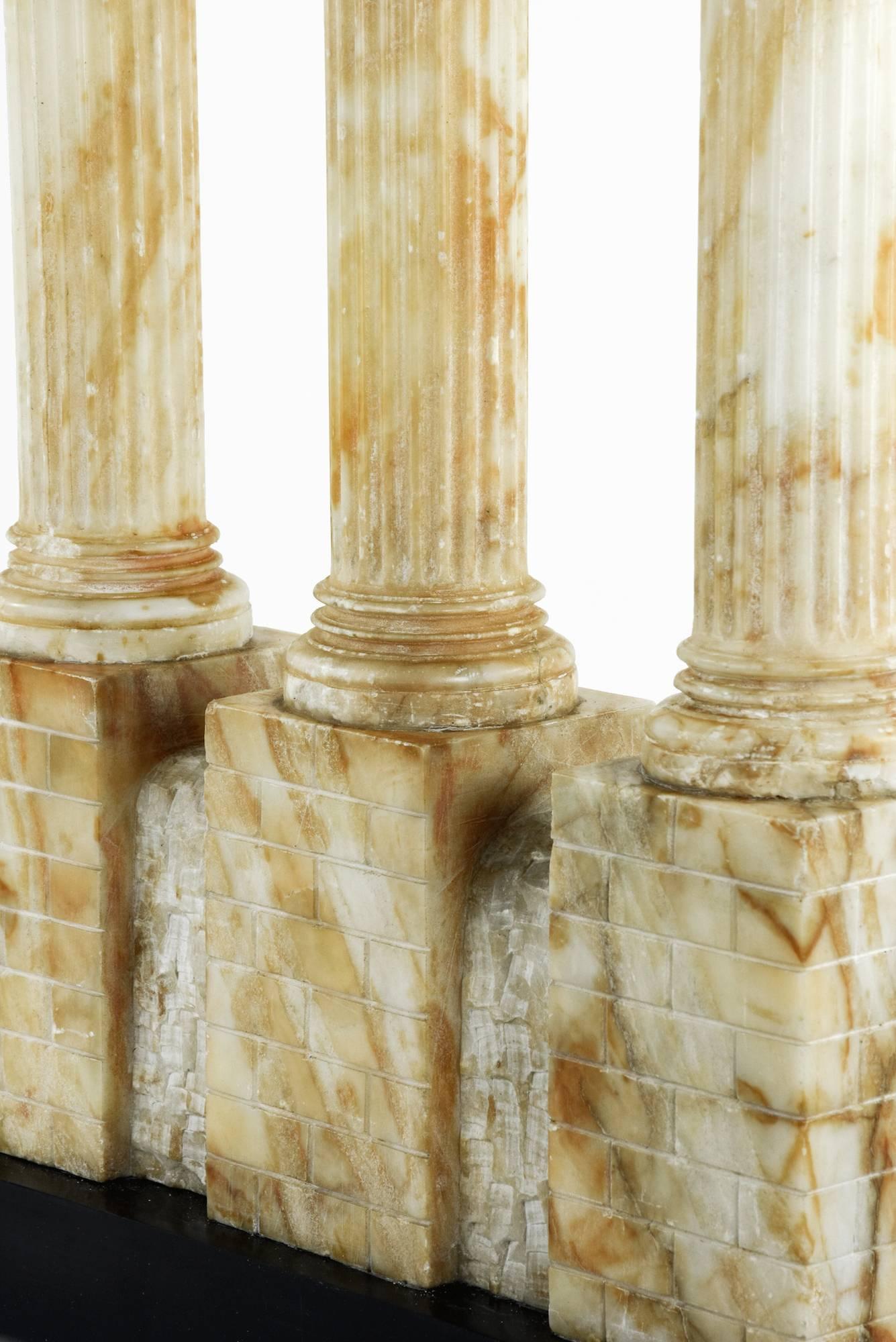 Grand Tour Alabaster Model of the Temple of Castor and Pollux, Rome, circa 1870 For Sale 3