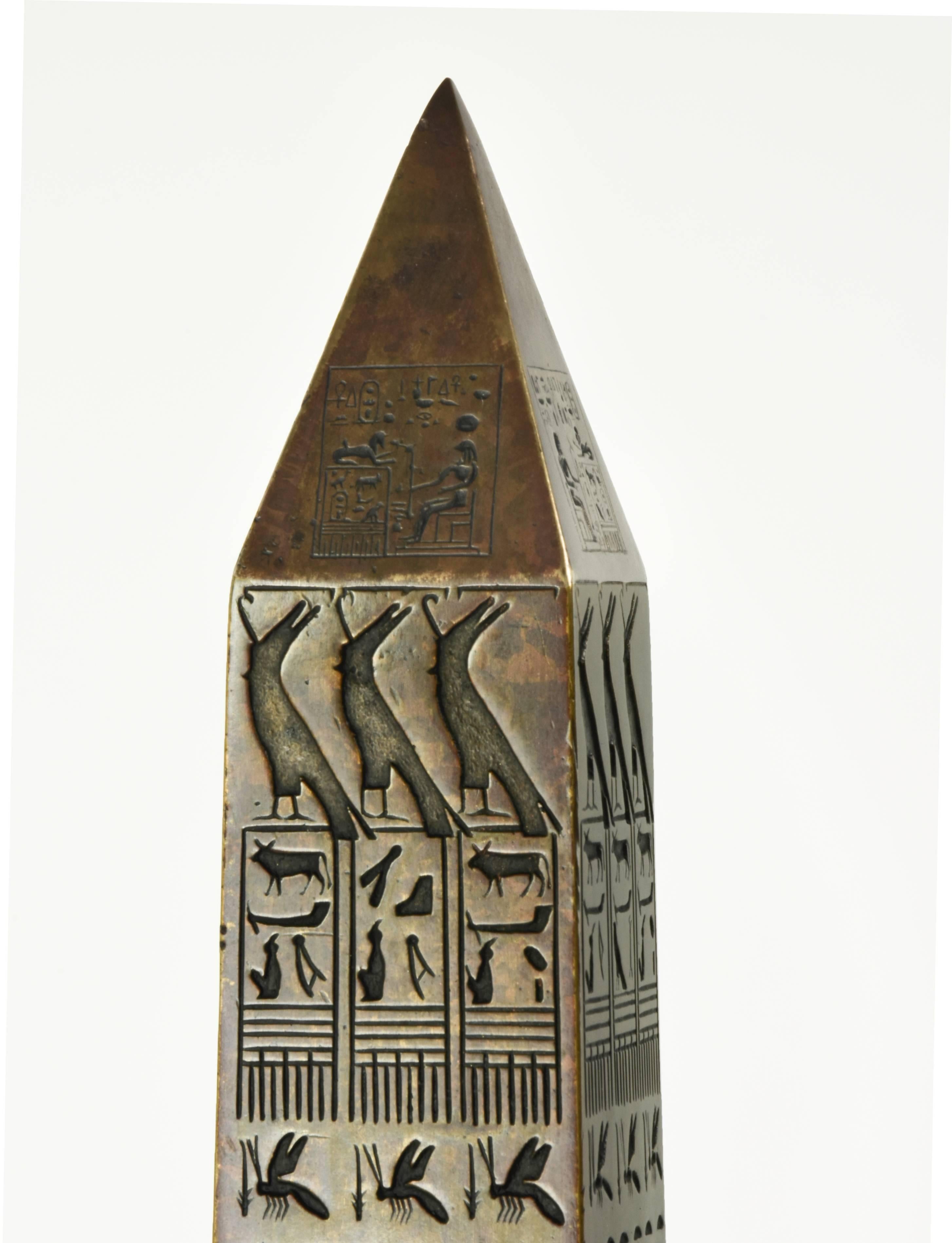 Egyptian Revival Tiffany & Co. 1881 Bronze Architectural Model of Cleopatra's Needle Obelisk, NY