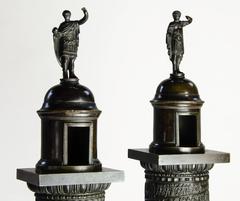 Pair of 34" Bronze Trajan's & Marcus Aurelius' Column Models, circa 1820, Rome
