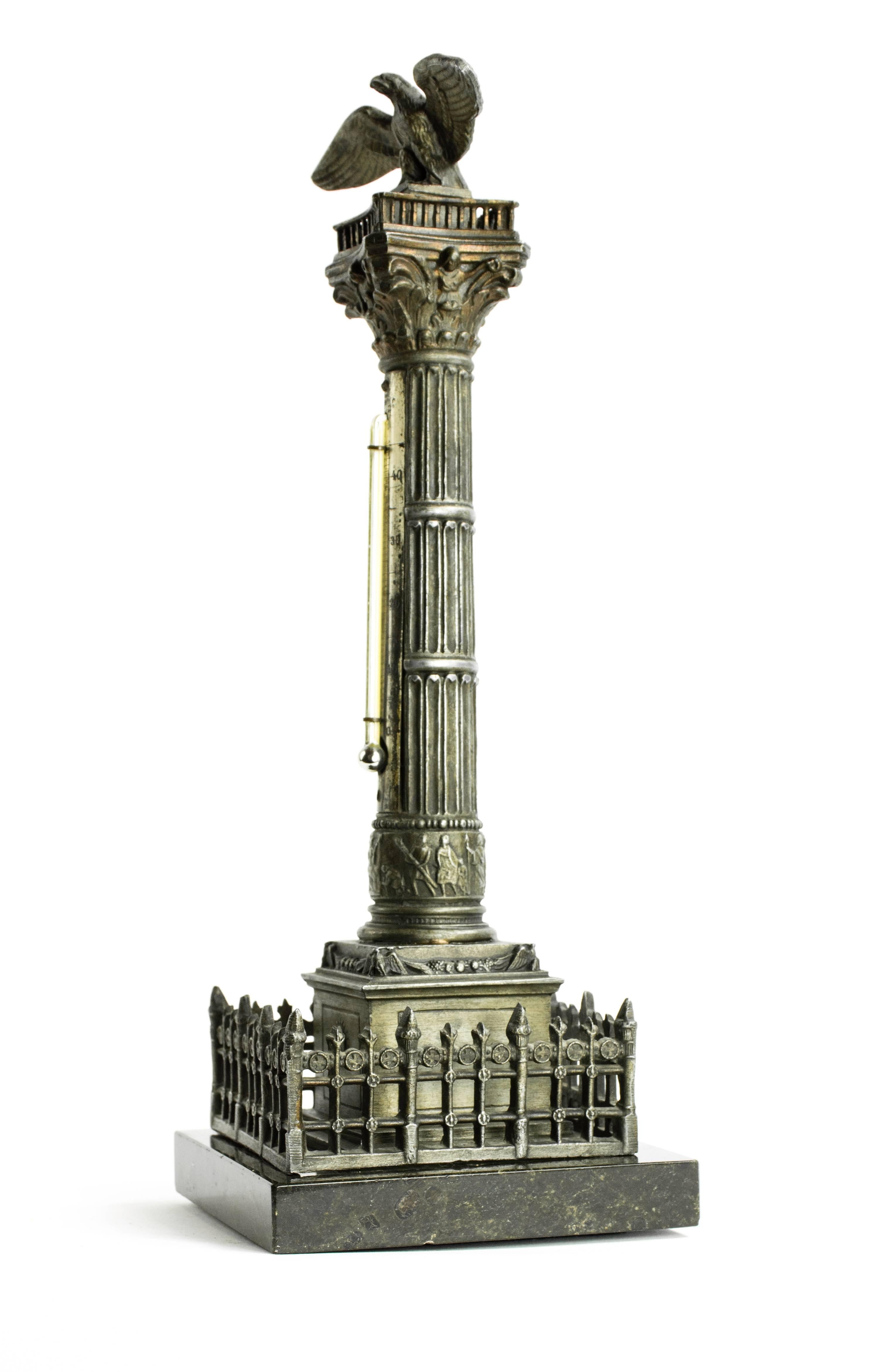 Scarce Invalidensaule Monument Model with Thermometer, circa 1854, Berlin In Good Condition For Sale In Lafayette, CA