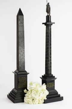 Pair of Rare Grand Tour Models of the Marcus Aurelius Column and Solar Obelisk