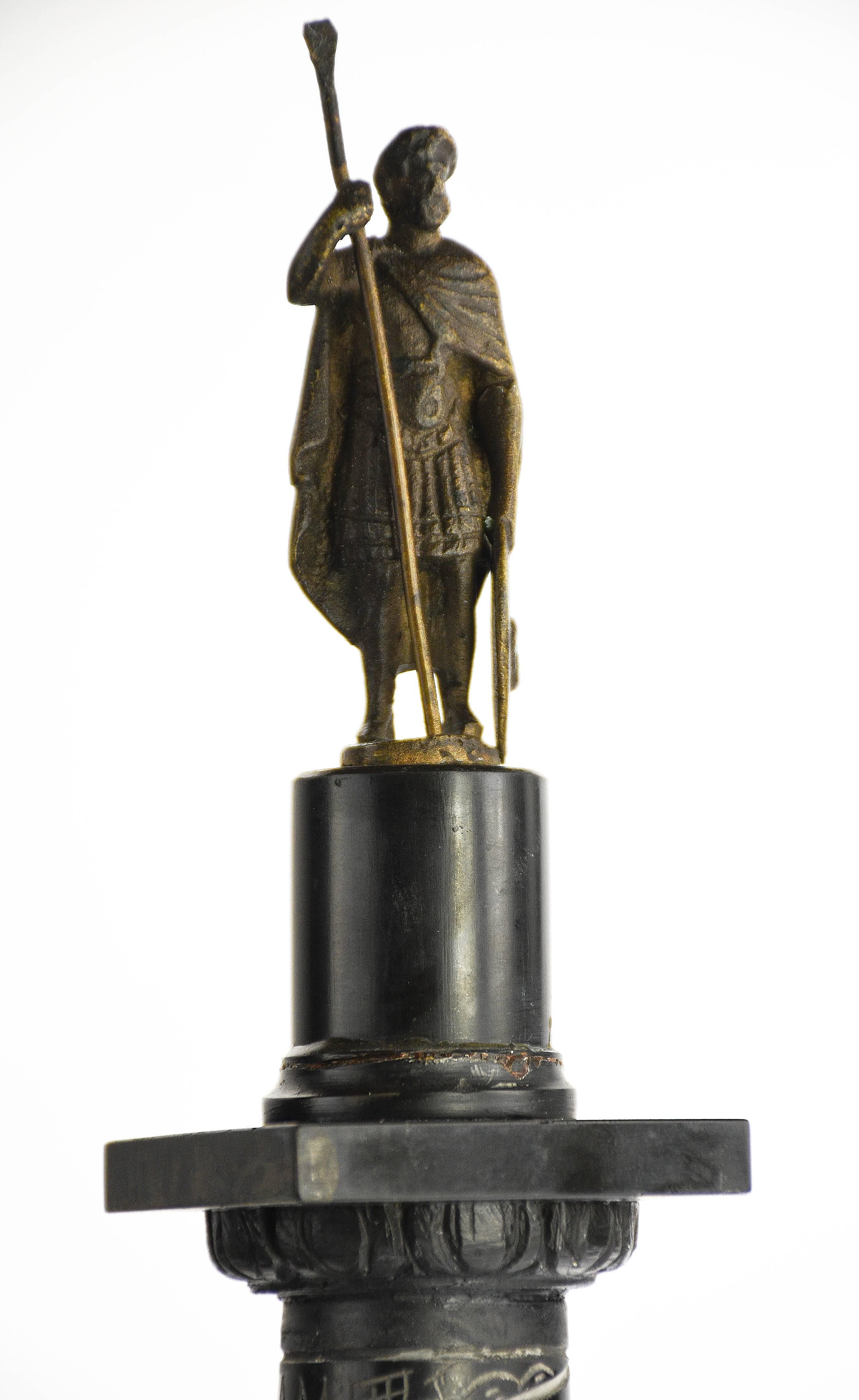 Pair of Rare Grand Tour Models of the Marcus Aurelius Column and Solar Obelisk In Excellent Condition For Sale In Lafayette, CA