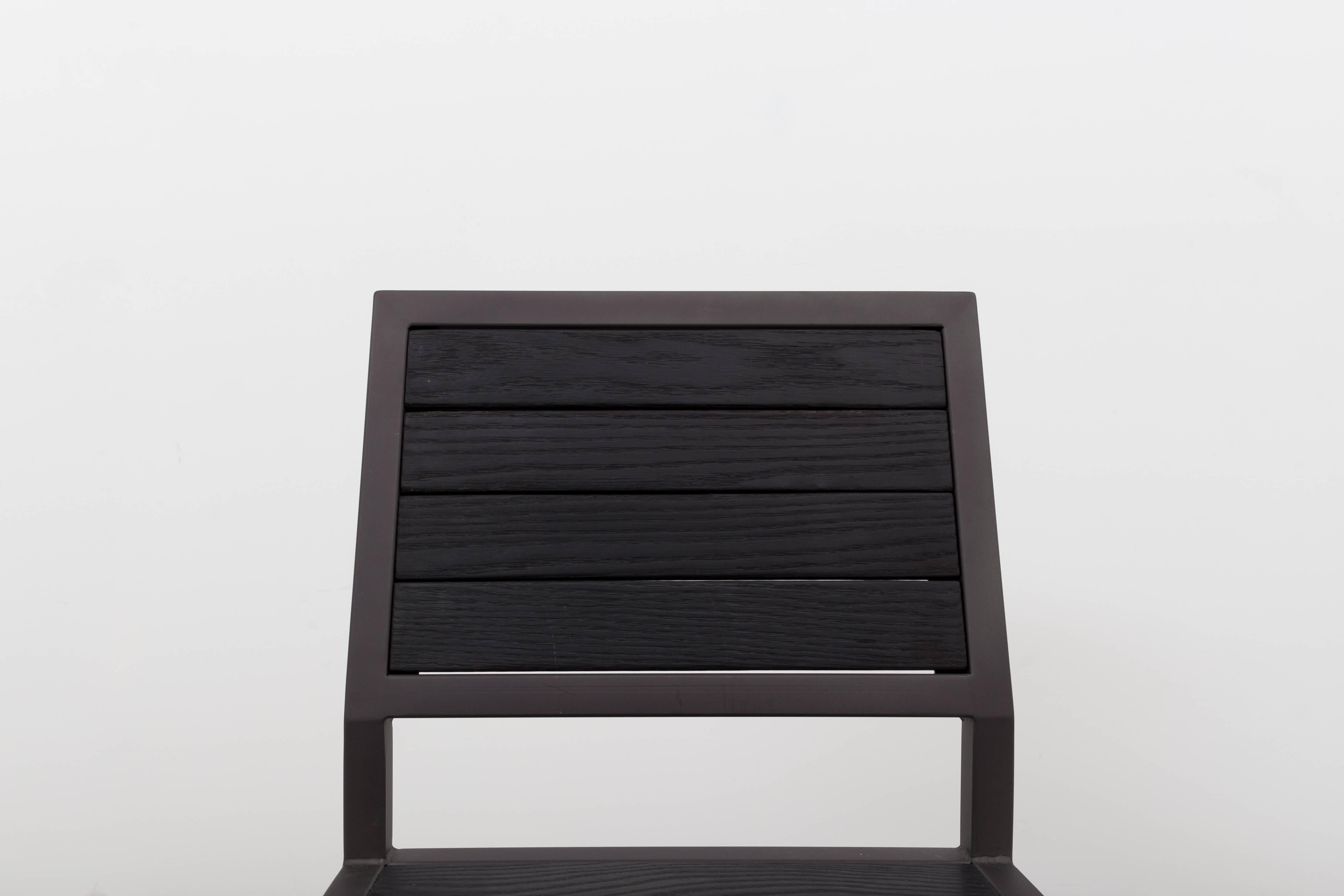 1x1 Chair by Uhuru Design in Black Steel and Charred Oak - IN  STOCK 1