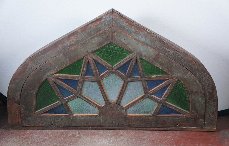 Early 20th Century Stained Glass Transom