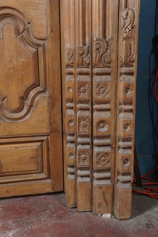 19th Century HandCarved Teak Wood Doors For Sale at 1stDibs