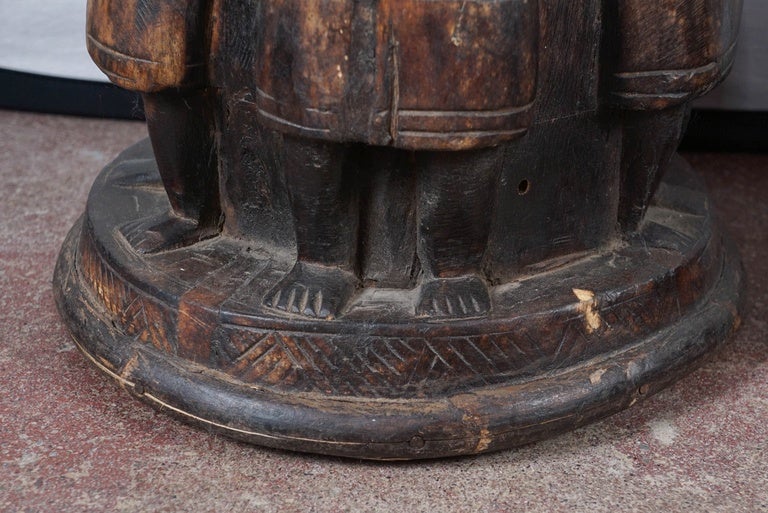 Pair of 19th Century Hand-Carved Stools, Nepal 1